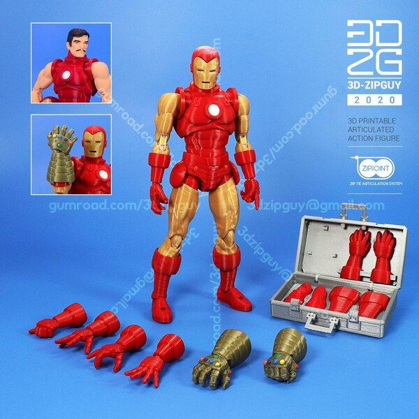 Wallpaper #-bkg3pIBJvJKYCmEzgMB161 Highly Articulated 3D Printed Classic Iron Man Figure by 3dzipguy
