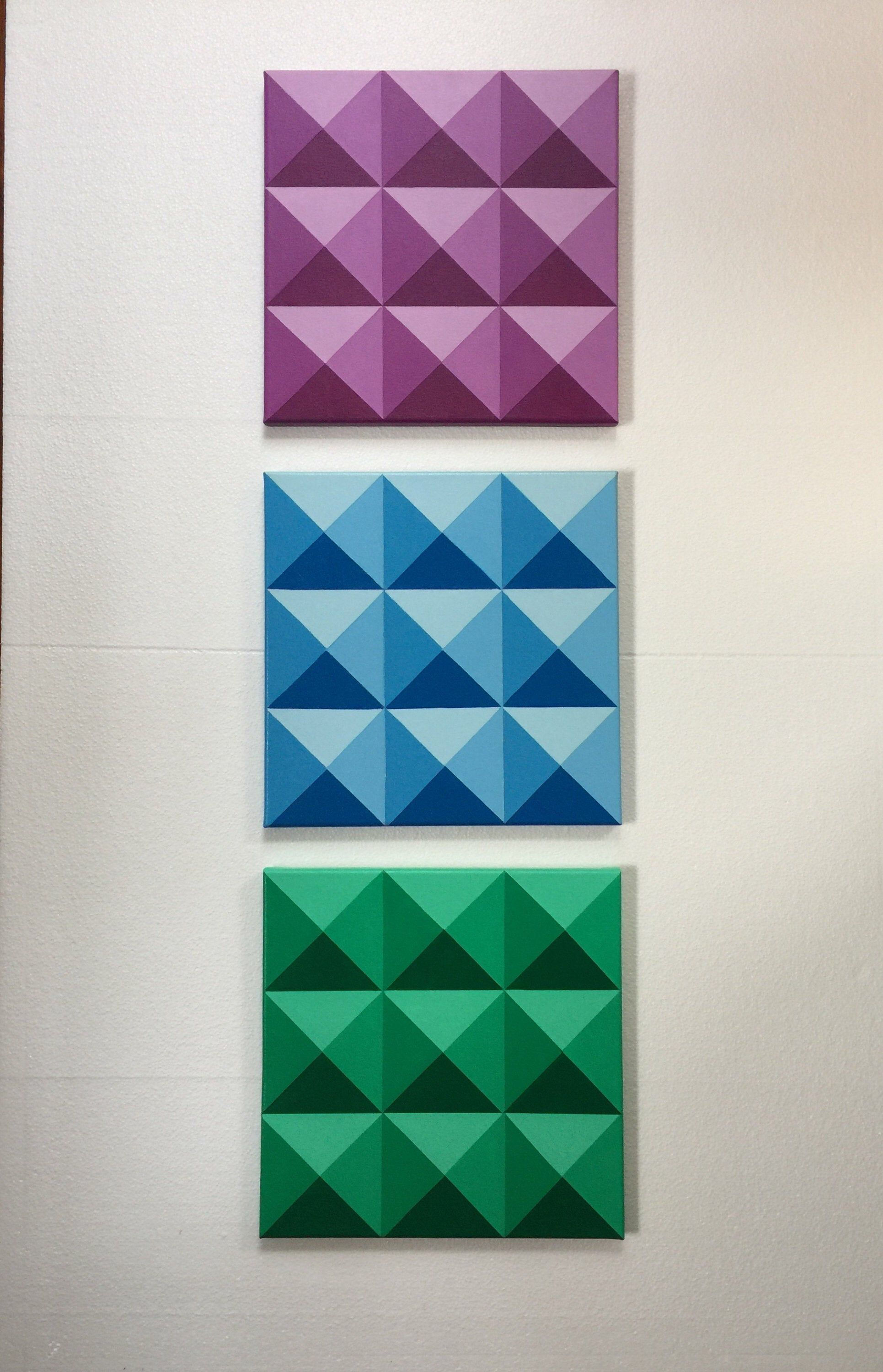 Wallpaper #6mcM8ZIBSpphPi3-jmn853 Triangles on Square Canvases Etsy Square Canvas Acrylic Painting