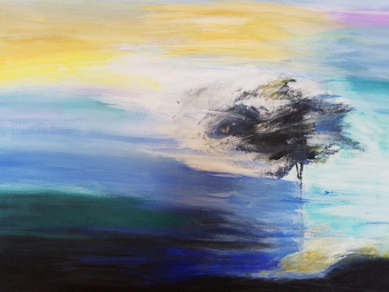 Wallpaper #18733 Pastel Painting Tree at Sunset Original Work Pastel Painting Etsy