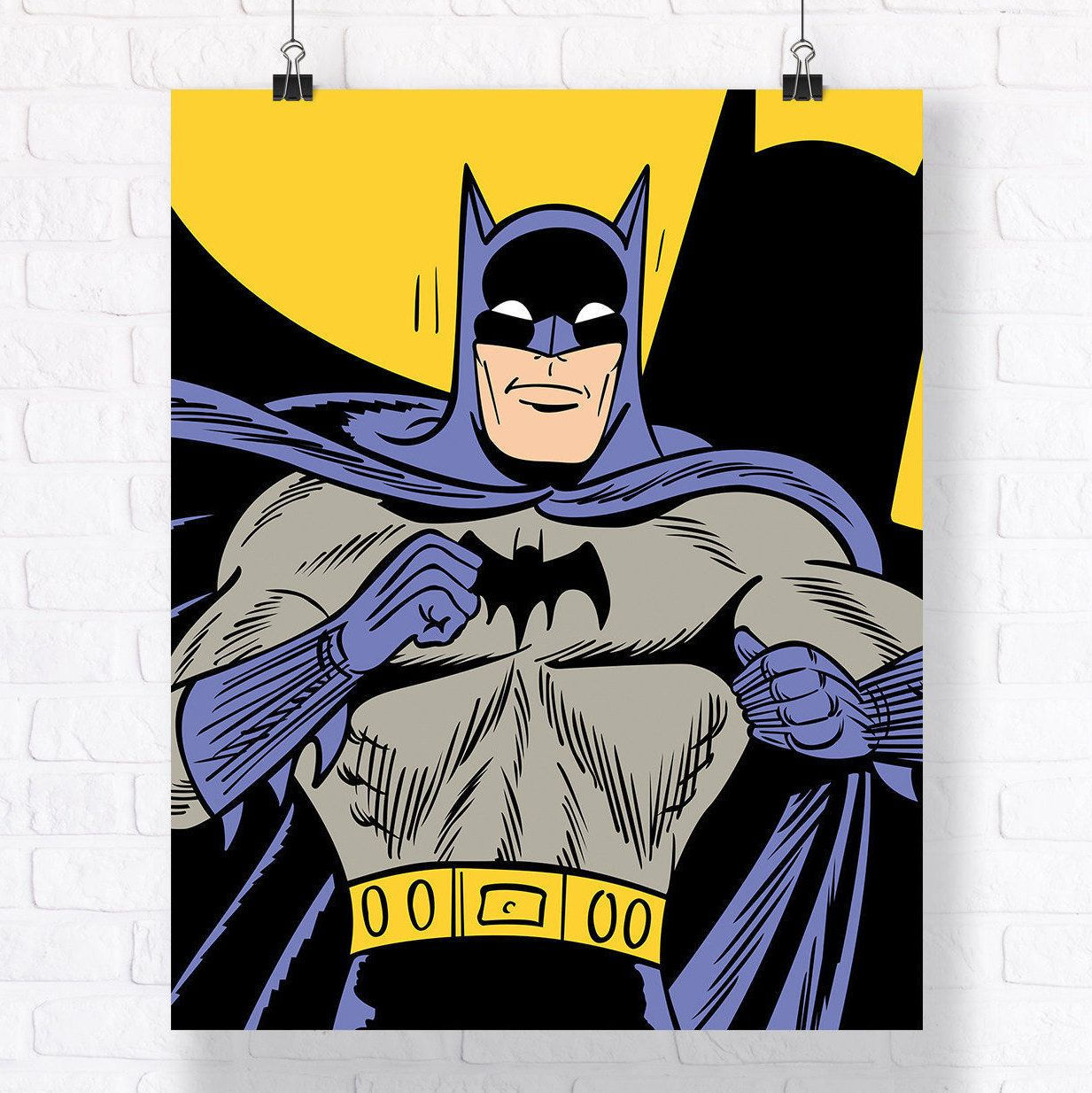 Wallpaper #qx0ULpMBlOZrFDOkP9JS182 Original Batman Portrait 1960s Customizable Comic Book Etsy Batman