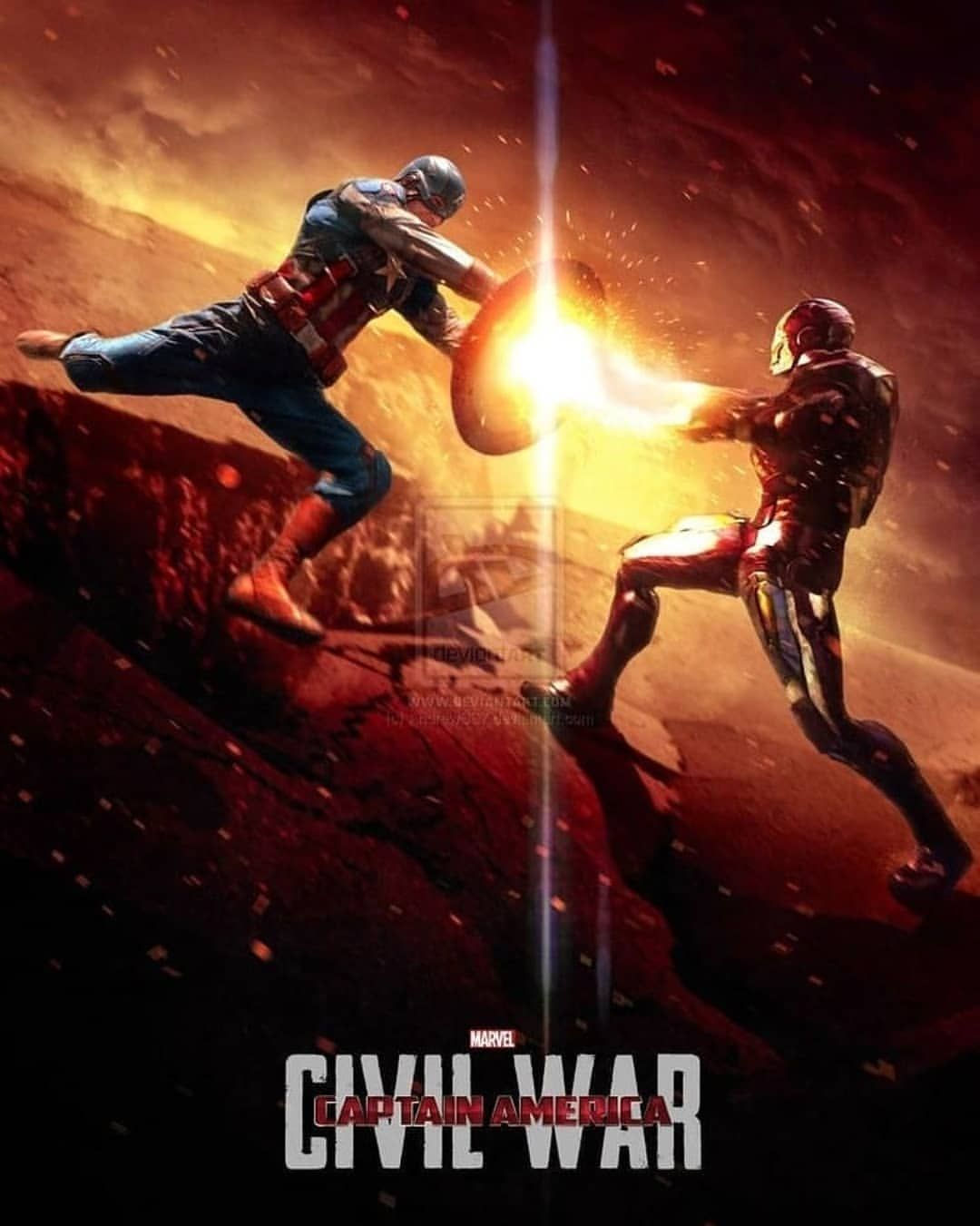 Wallpaper #xzEUNpMB5zzyi_yYV1iX298 Film Captain America Iron Man vs Captain America Marvel Posters