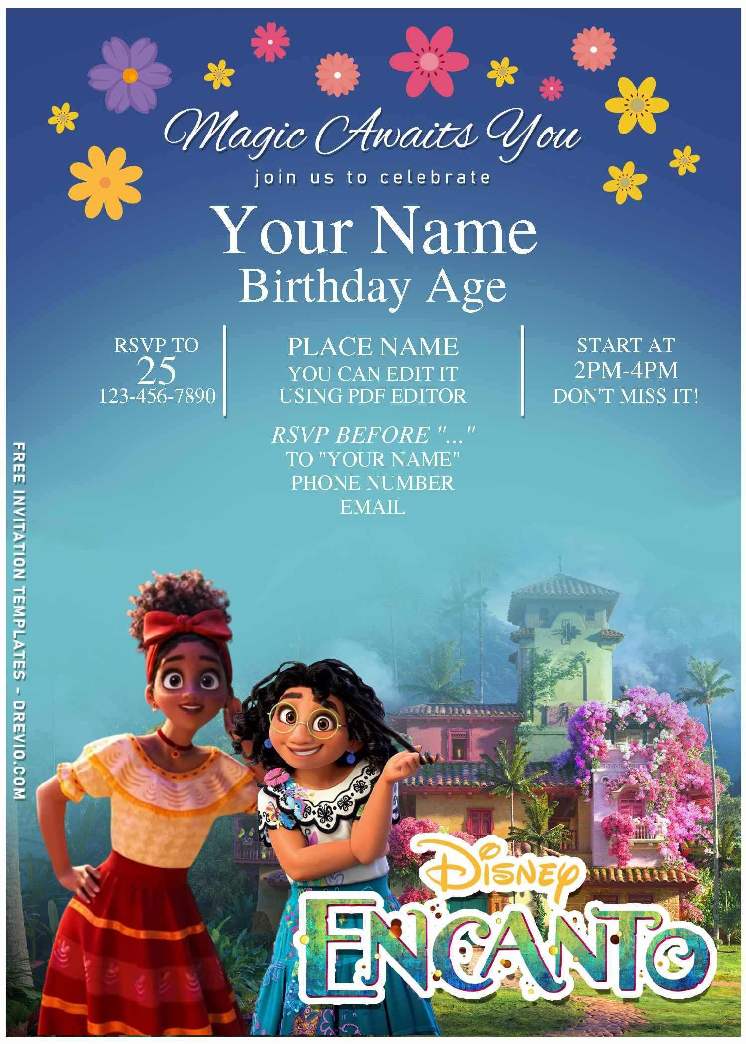 Wallpaper #nDEINpMB5zzyi_yYPFiv90 Free Editable Pdf Disney Encanto Themed Birthday Invitation Templates