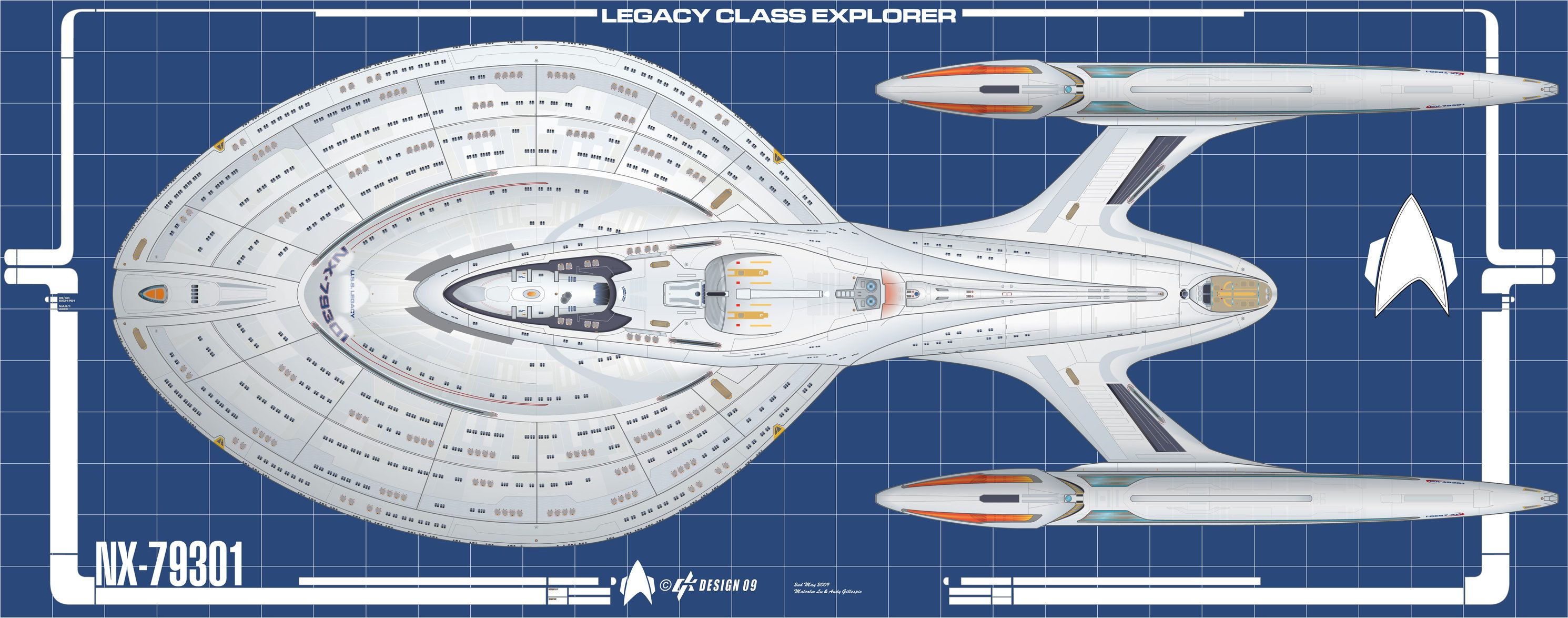 Wallpaper #H2huGZMBSpphPi3-FBdI30 Legacy Class Mk 2 Blueprint 2 by Galen82 Star Trek Ships Star Trek