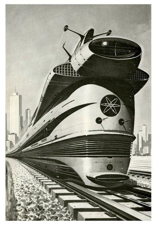 Wallpaper #2LgT3ZIBJvJKYCmEjv7f141 Atomic Locomotive 1960 Retro Futuristic Retro Futurism Locomotive