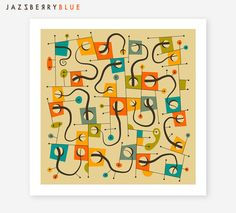 Wallpaper #2LgT3ZIBJvJKYCmEjv7f276 Atomic Era Inspired Dark Orange Metal Art Print by Kippygirl Large