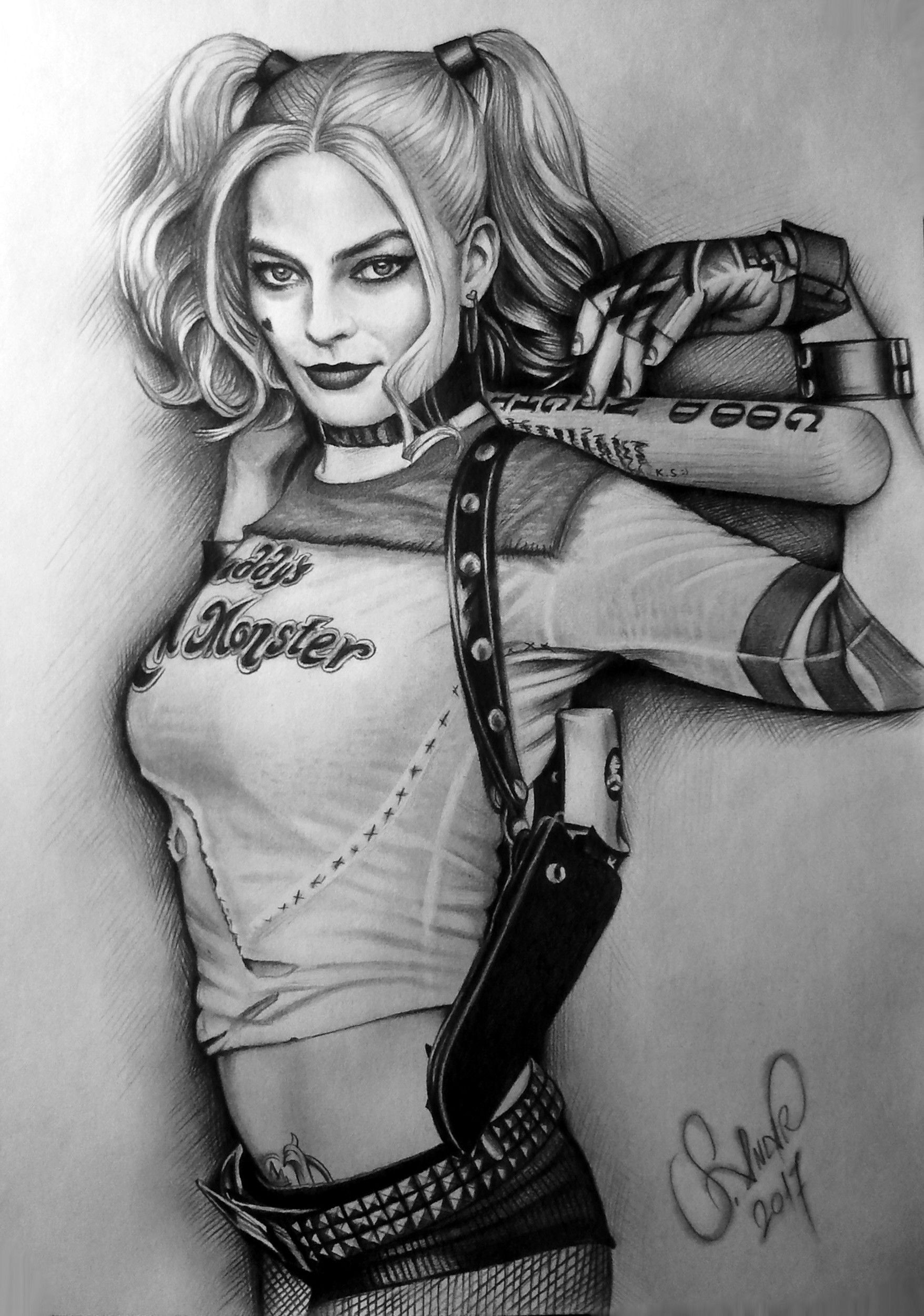 Wallpaper #YWcr-5IBSpphPi3-CZPD230 Collectibles Art Harley Quinn Canvas 16x20 Margot Robbie Movie Wall