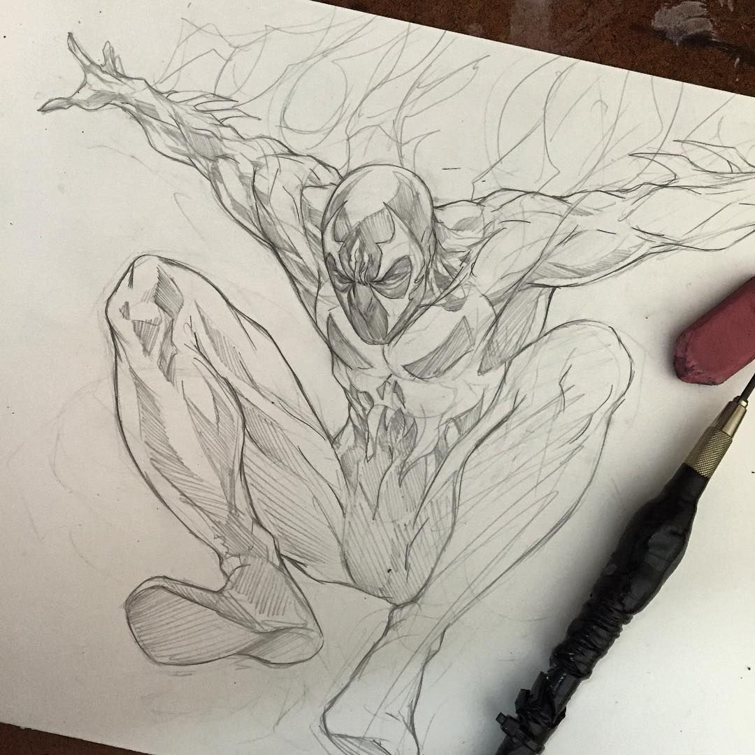 Wallpaper #dBmIE48BtGB6xQ78sGZb52 Spiderman 2099 Sketch Playing Around with Poses of Spidey Out of