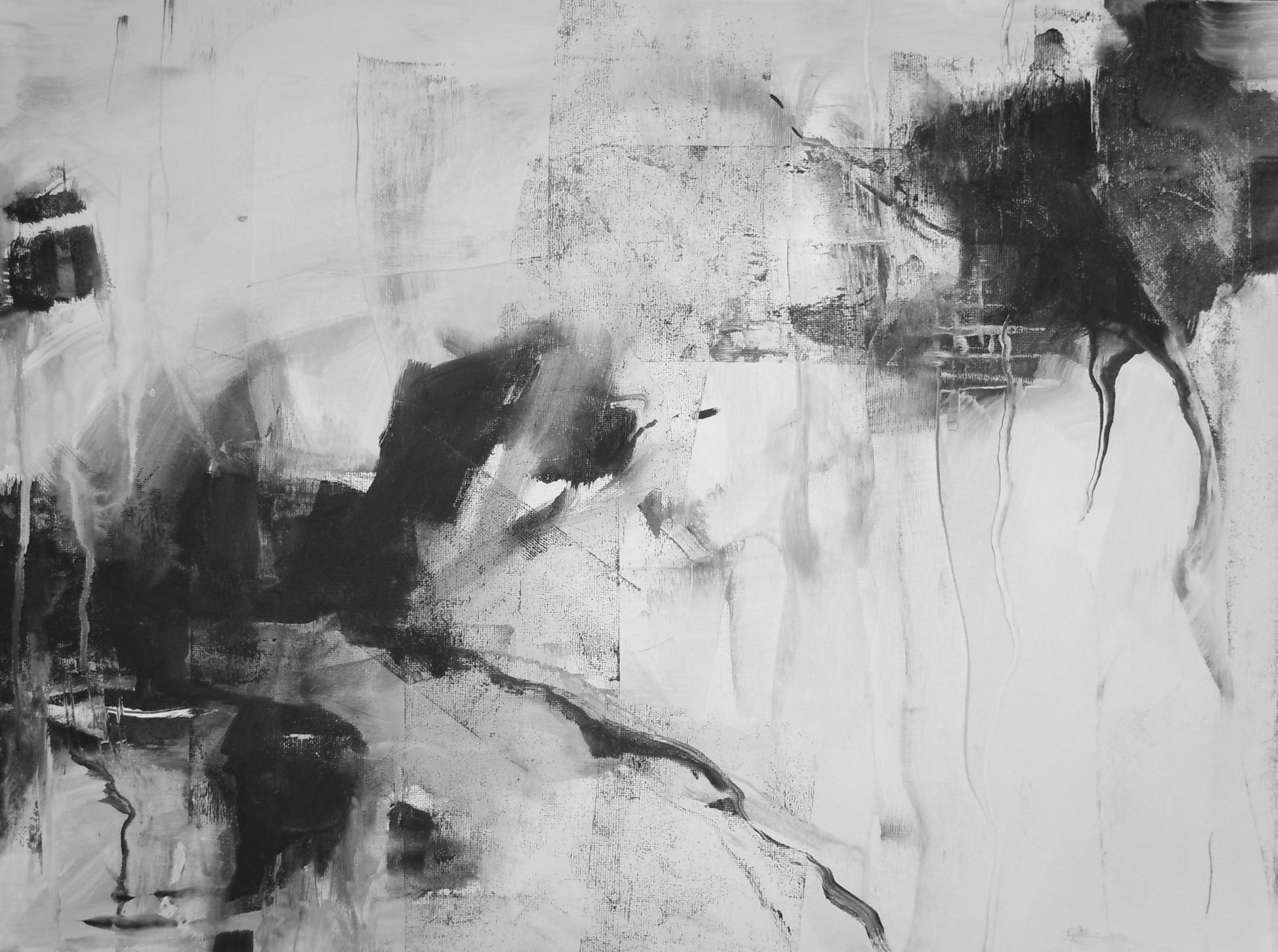 Wallpaper #AWeBD5MBSpphPi3-L-95150 Black and White Acrylic on Canvas Marita Gebhardt Abstract Painting