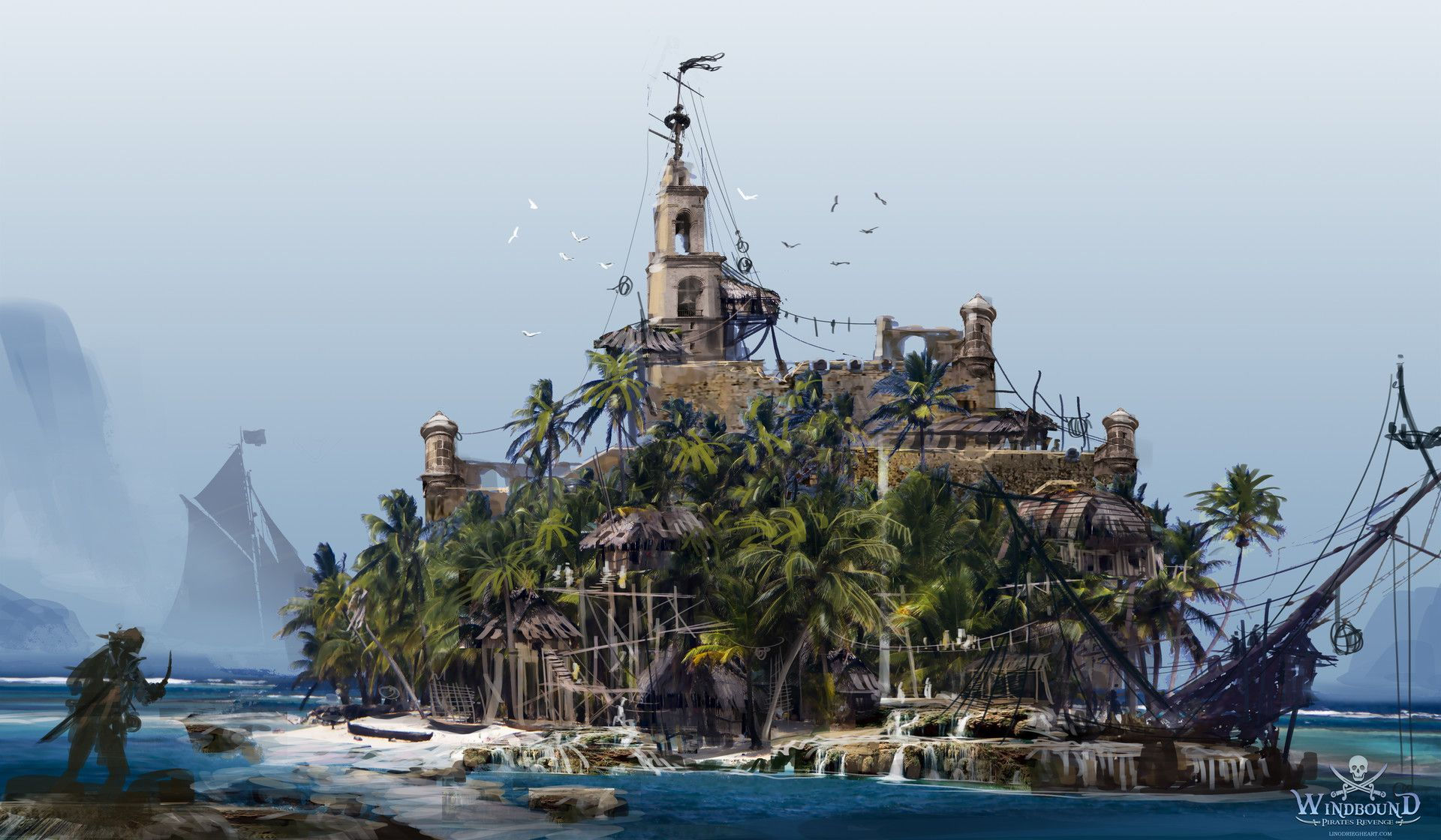 Wallpaper #z_Cpf5cBi4JM6agGtSCM168 Pirate Island Concept Art Image to U