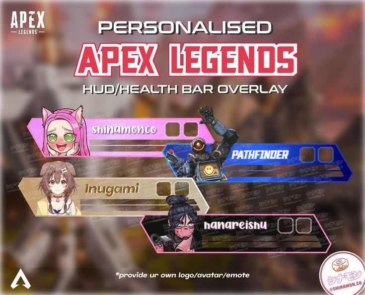 Wallpaper #pJwd45IBZHQxiYarx8Ob236 Personalised Apex Legends Health Bar Hud Custom Overlay for Streaming