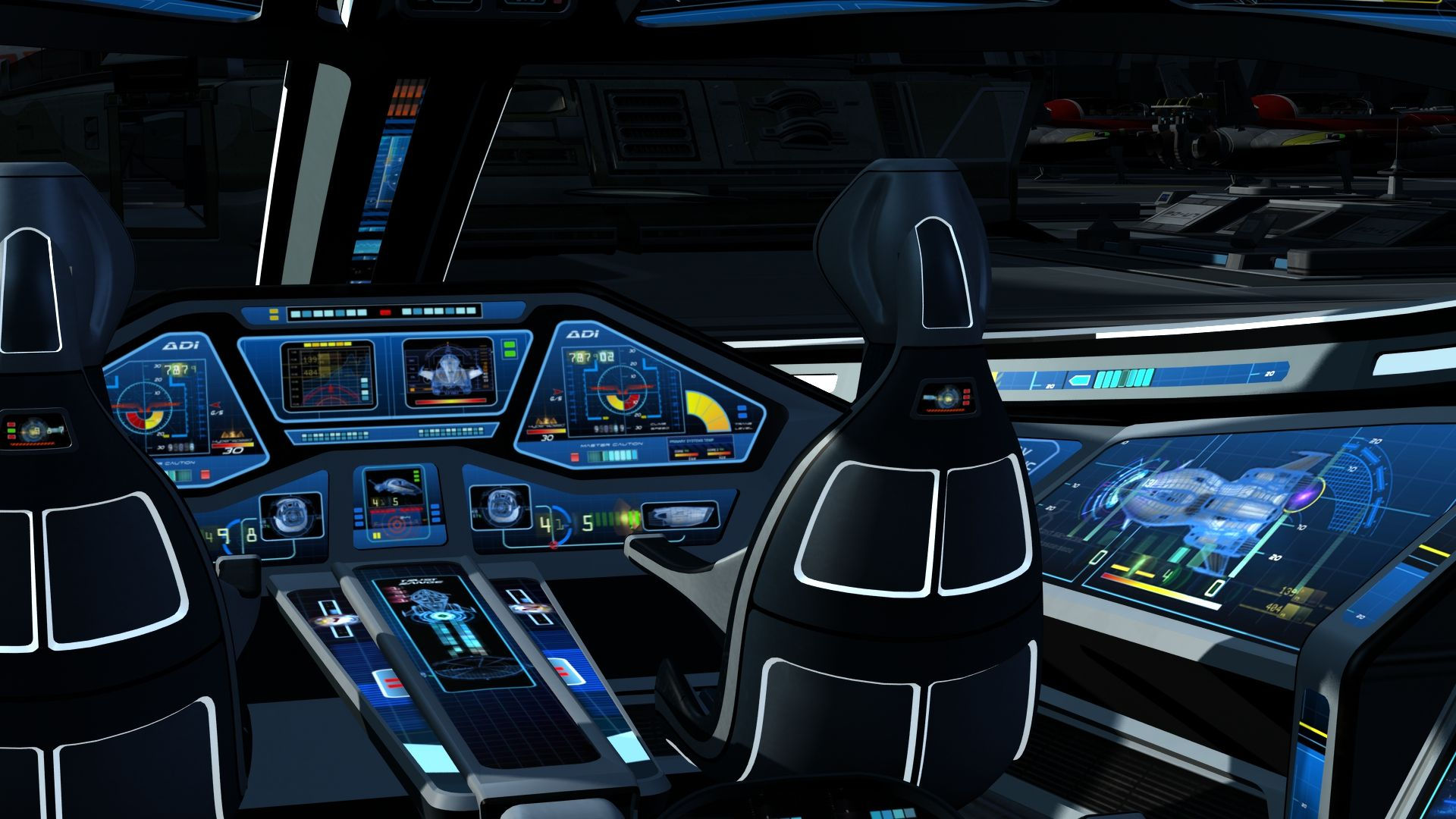 Wallpaper #rxmbHo8BtGB6xQ780nmM4 Cockpit of a Fury Spacecraft Spaceship Interior Scifi Interior