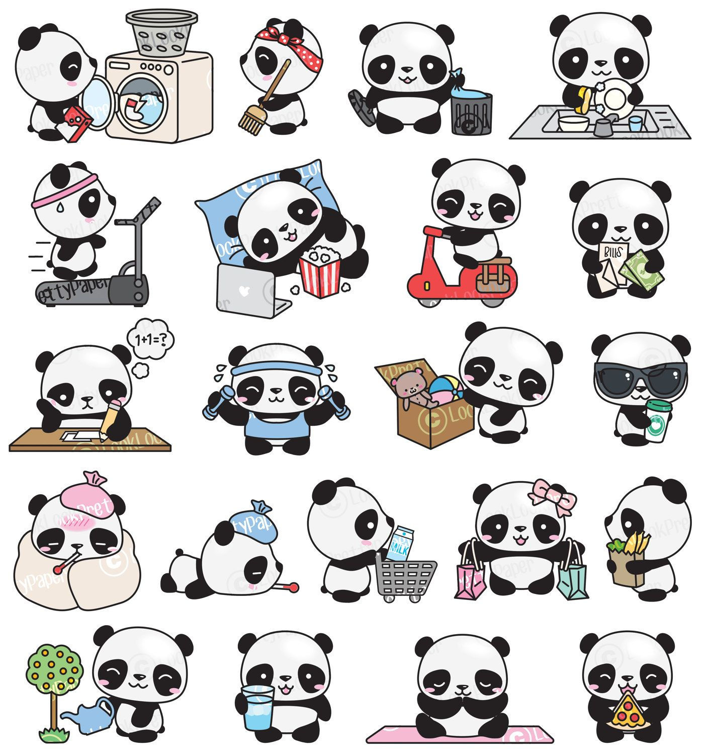 Wallpaper #BXdJJ5MB-pgBXx6016Xe184 Premium Vector Clipart Kawaii Panda Cute Panda Planning Clipart