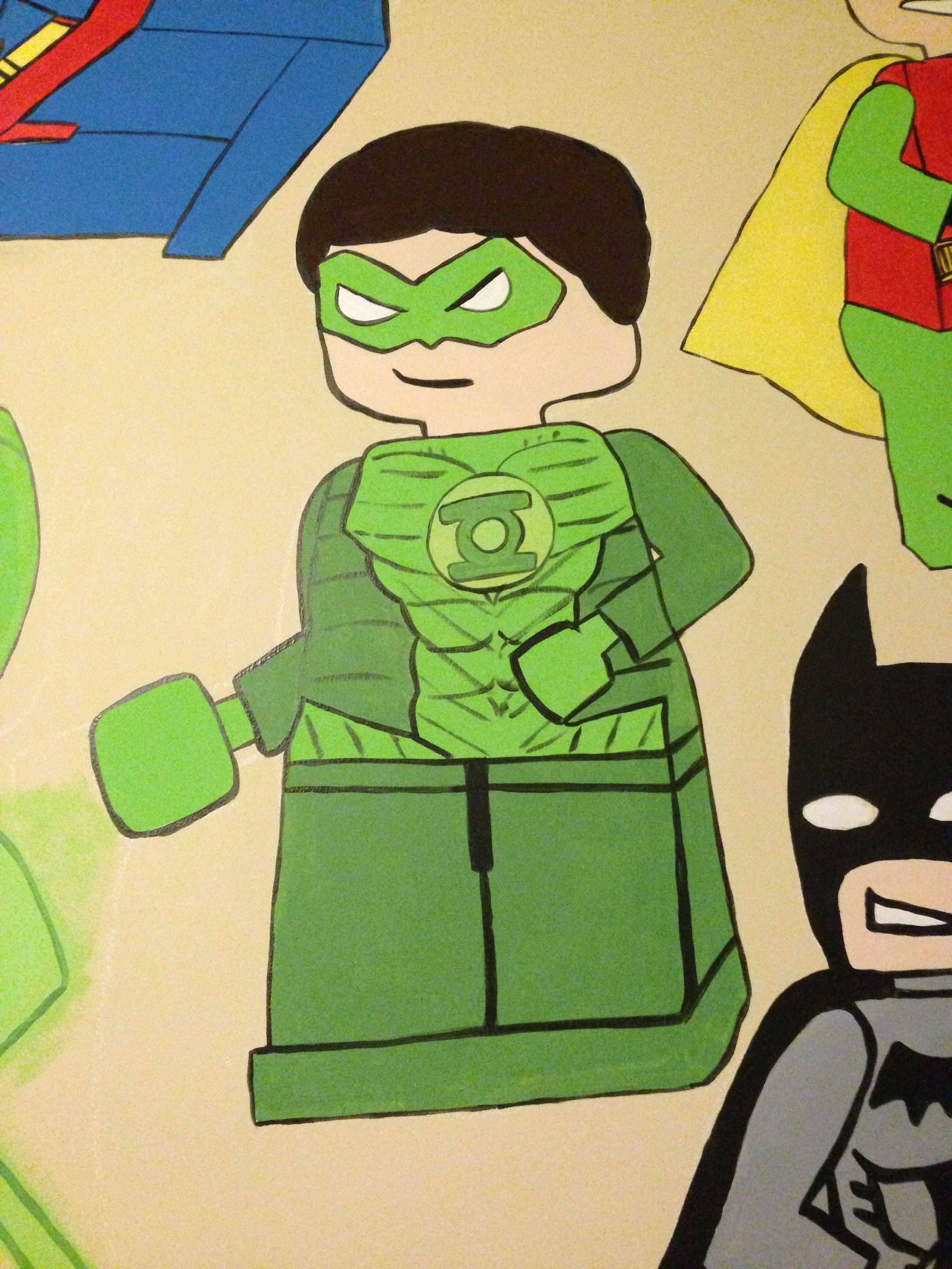 Wallpaper #Omdy_JIBSpphPi3-hJhb275 Details of the Lego Room Mural Green Lantern and an Incorporeal Hammer