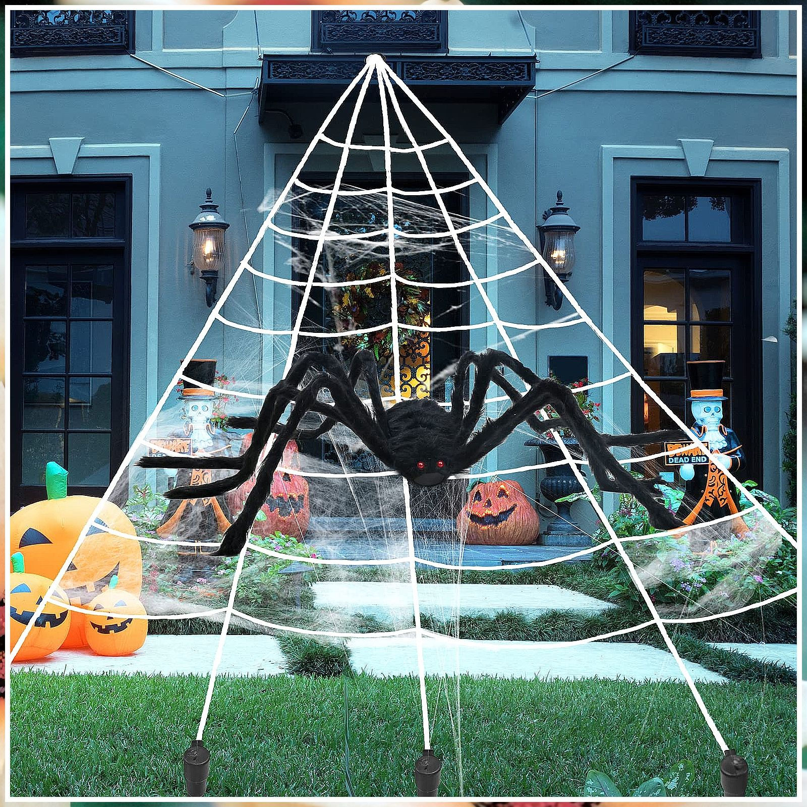 Wallpaper #GfQnOpMBKFX8bn3r3Xh8170 Lavishemy Halloween Decorations Giant Halloween Spider Set 20 X 18