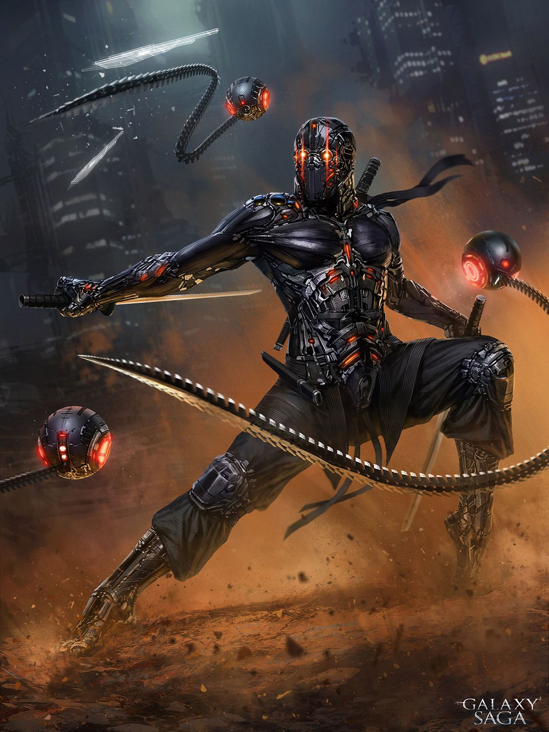 Wallpaper #ufvug5cBx-Hc5Y201a7E10 Shamash Ninja 2d Character Ninja Paintings Airbrushing Scifi