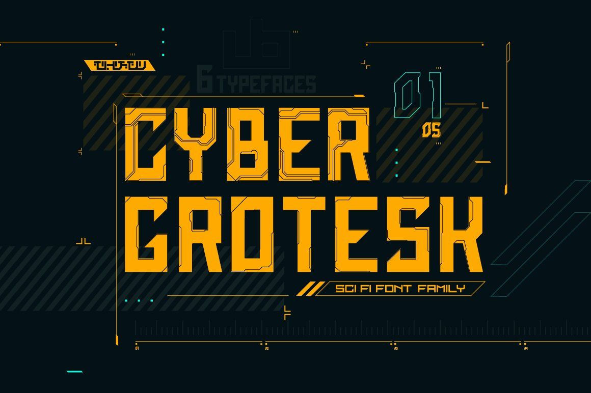 Wallpaper #X3NIho4BFI5NbQksSh8U48 Cyber Grotesk Font Family by Olga Ryzychenko on at Creativemarket Sci