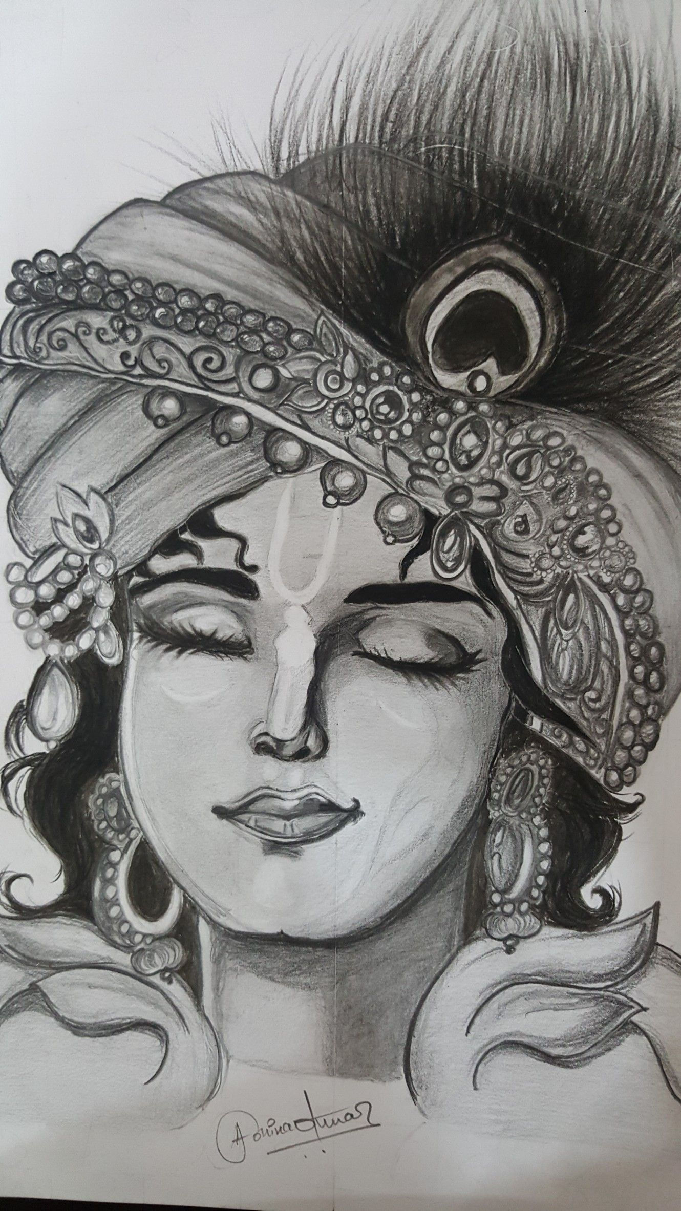 Wallpaper #aWdbBJMBSpphPi3--bfl136 Lord Krishna Boho Art Drawings Pencil Drawing Images Abstract