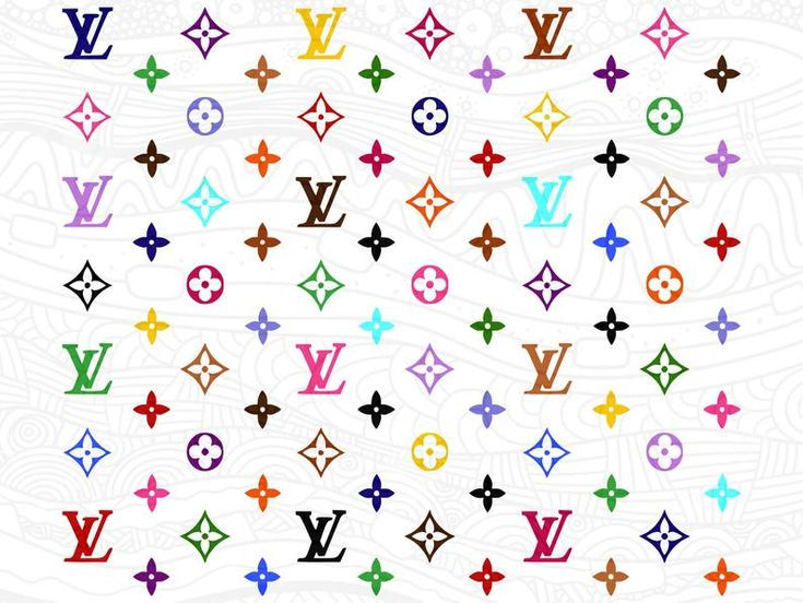 Wallpaper #UmfG5ZIBSpphPi3-tDHV150 Louis Vuitton Wallpaper with Multicolored Letters and Stars on White