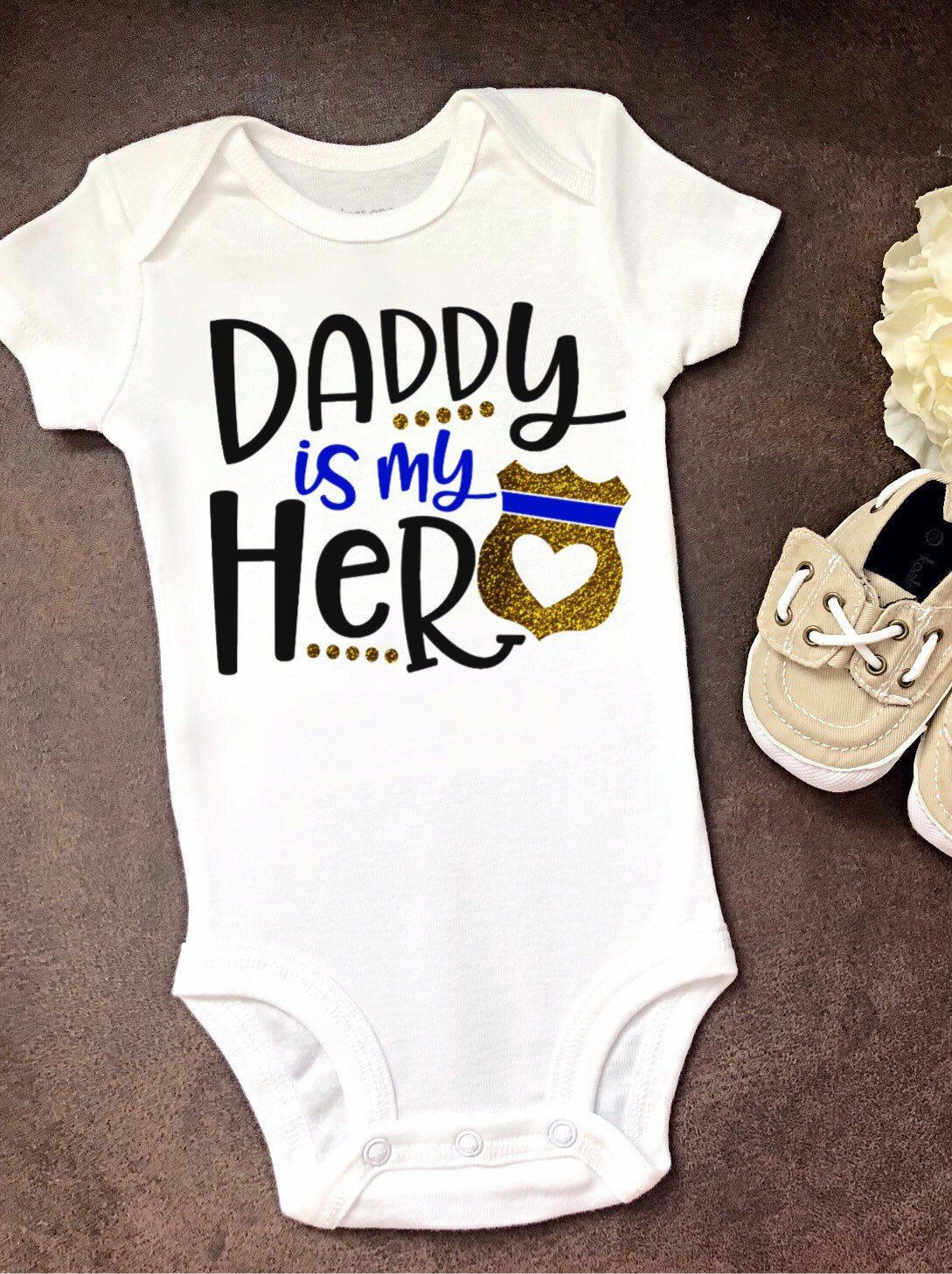 Wallpaper #OGdH-JIBSpphPi3-nIkz347 Baby Onesie Daddy is My Hero Police Officer Onesie Bodysuit