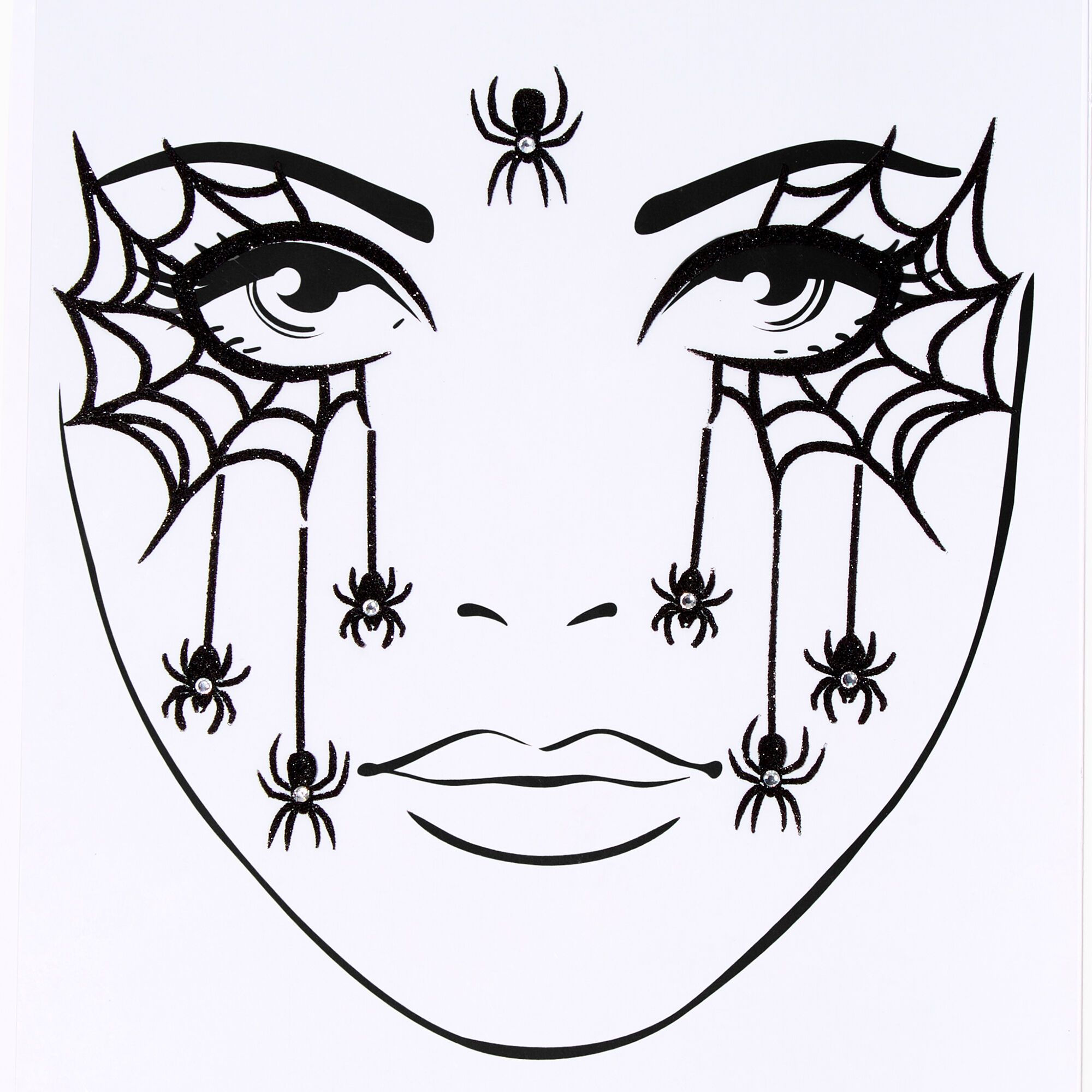 Wallpaper #R_S4OZMBKFX8bn3rxndT254 Black Spiderweb Face Stickers Face Painting Halloween Creative