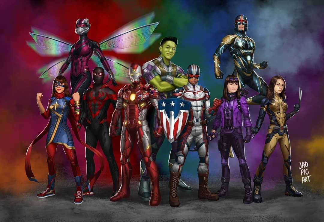 Wallpaper #B7jH15IBJvJKYCmE4uWL235 Here is Everyone in at Da Rackx S Young Avengers Team Marvel