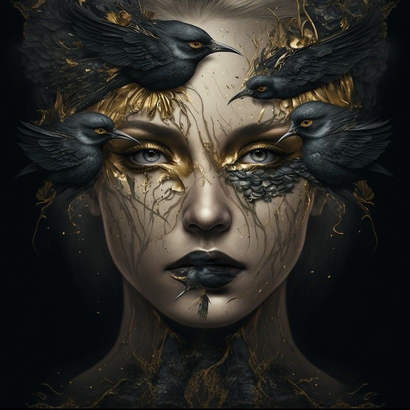 Wallpaper #tbjY3JIBJvJKYCmEhf1i214 Surreal Portrait Surreal Art Blackbird Singing Gothic Fantasy Art
