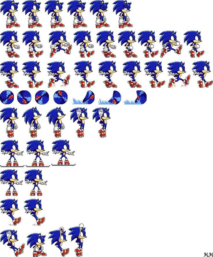 Wallpaper #cc85f Custom Classic Sonic Sprite Sheet by Adanishedgehog2011 on Deviantart