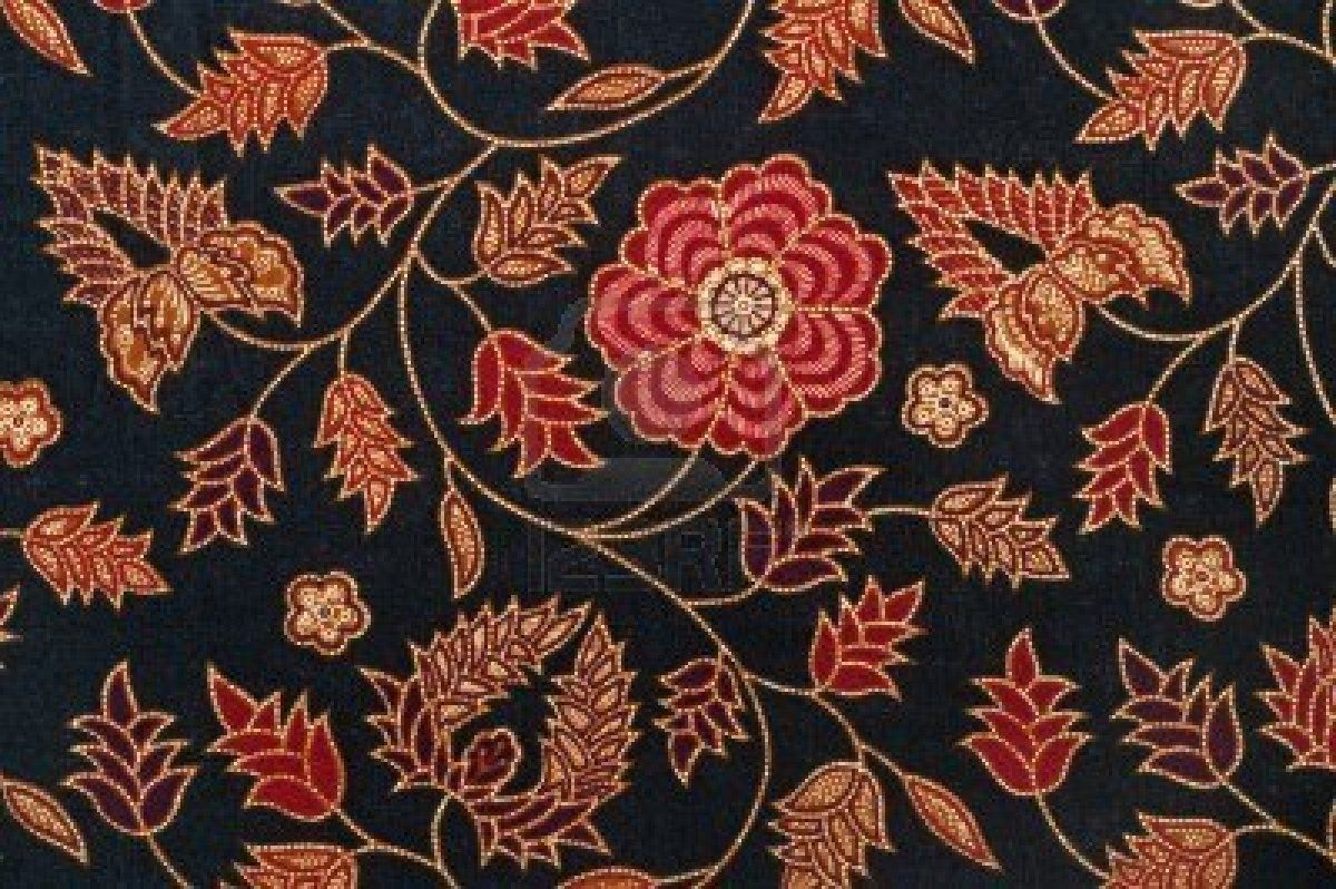 Wallpaper #pWfB7pIBSpphPi3-dF4W124 Detail of Batik from Malaysia with Flowers and Leaves Motif Batik