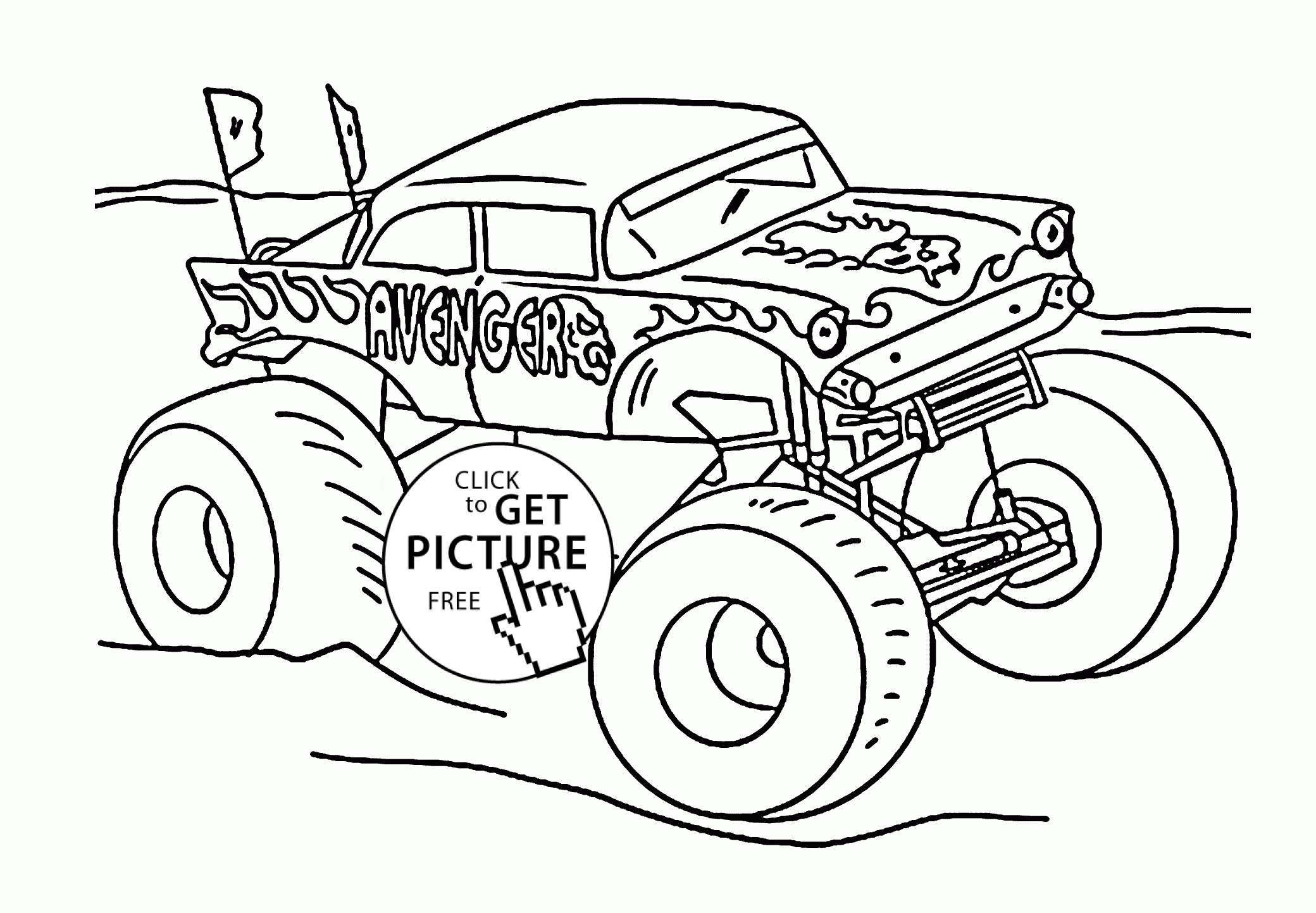 Wallpaper #kjEGNpMB5zzyi_yYplhx141 Monster Truck Avenger Coloring Page for Kids Transportation Coloring