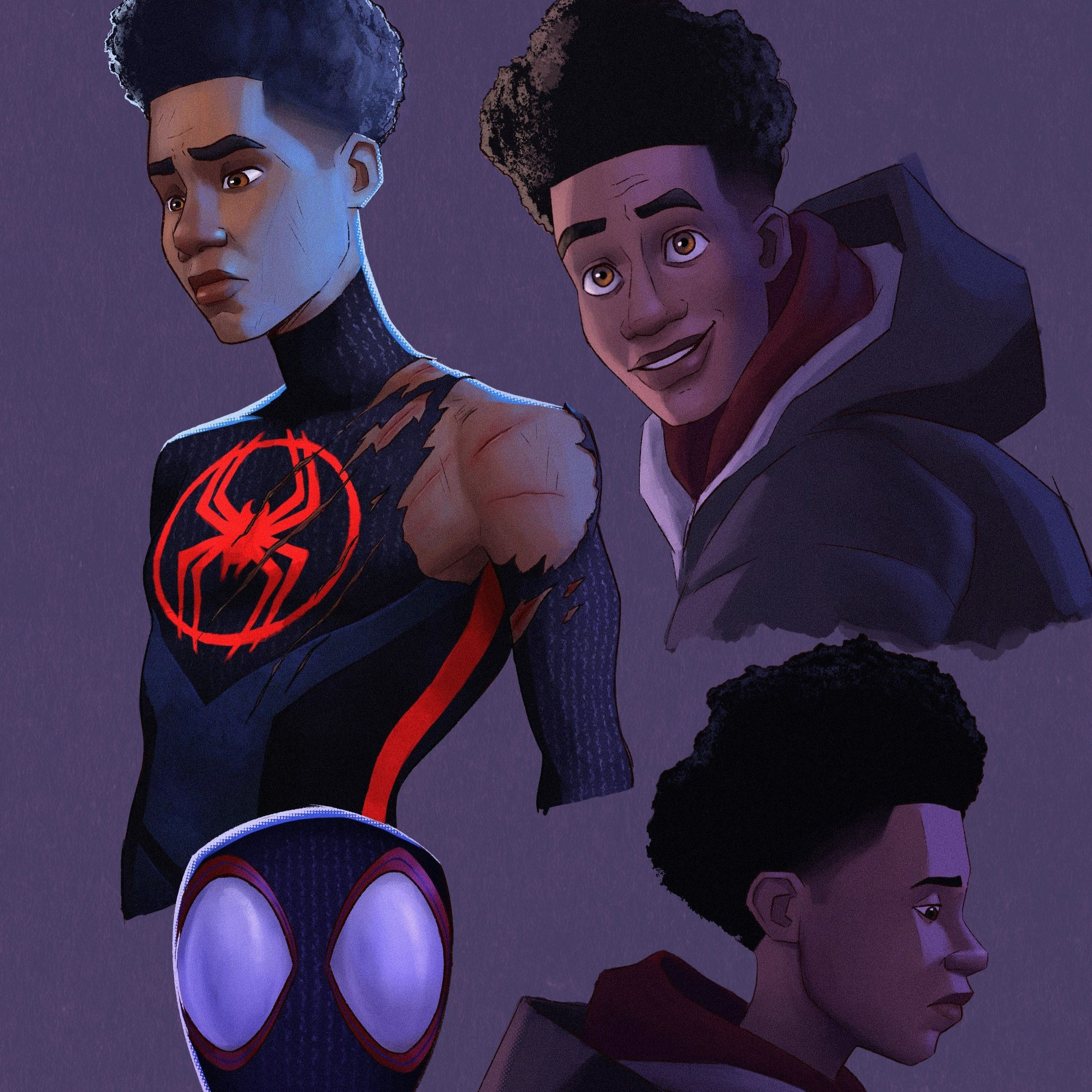 Wallpaper #9mdFCpMBSpphPi3-NNO0395 Miles Morales Fanart Illustrazioni