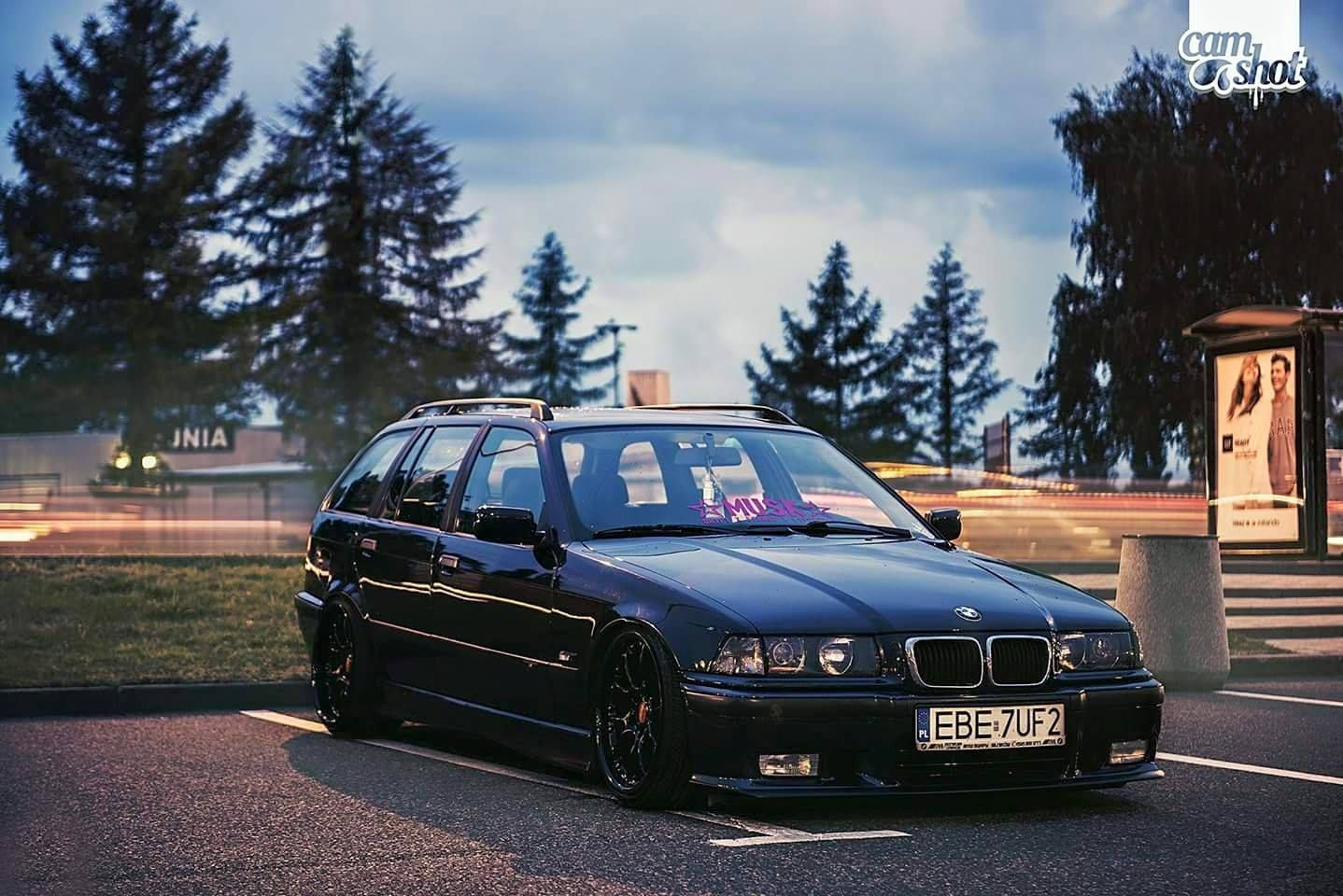 Wallpaper #NUDCMZMBJhL2WPbaZMi052 Black BMW E36 Touring on Blacked Out Bbs Rk2 Wheels