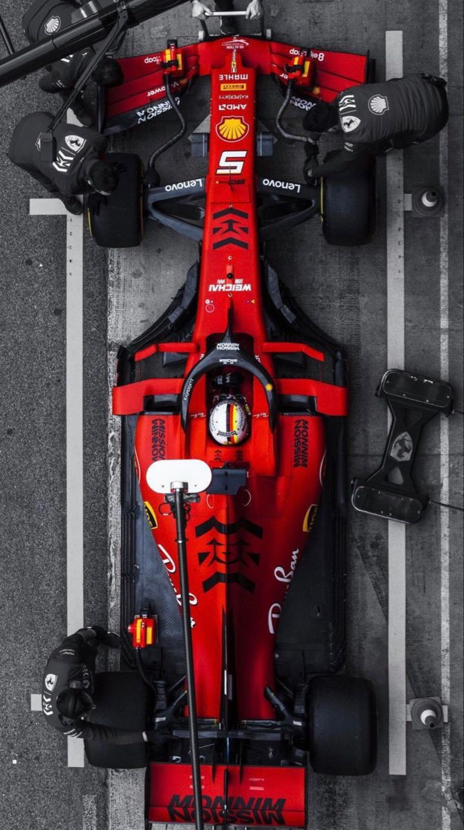 Wallpaper #W7j325IBJvJKYCmEfflv474 Top View of Red Race Car