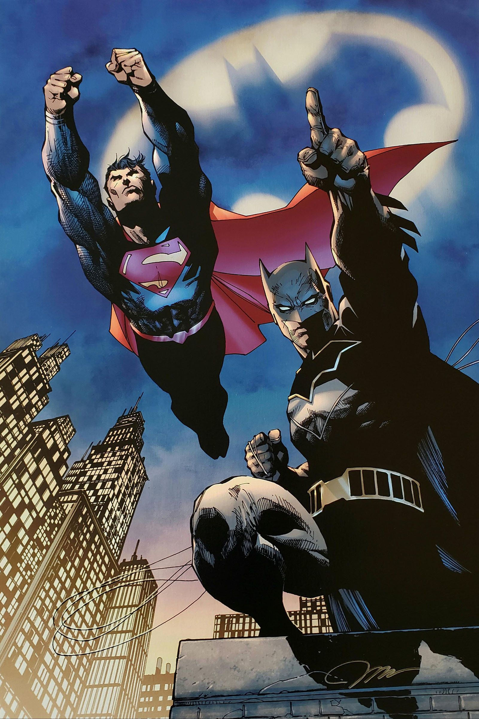 Wallpaper #dEU-ko4B7YBJg1BVnZ7M22 Jim Lee Signed Batman Superman Heroes Unite DC Giclee on Paper Etsy