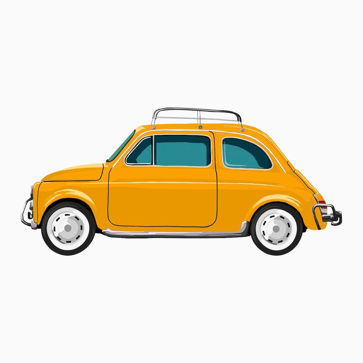 Wallpaper #60421 Yellow Mini Car Cartoon Vector Illustration 1910070 Vector Art at Vecteezy