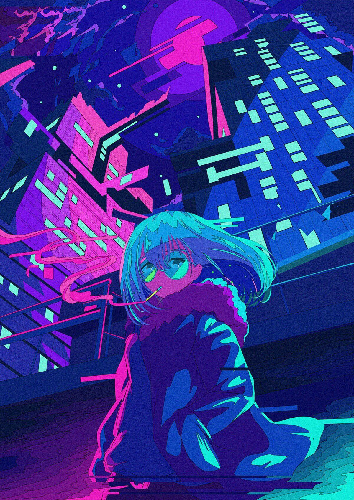 Wallpaper #1MYNM5MBVgN6TXj6Y3ft283 Pin by One Tenth on Fanarts Kawaii Art Cyberpunk Art Neon Art