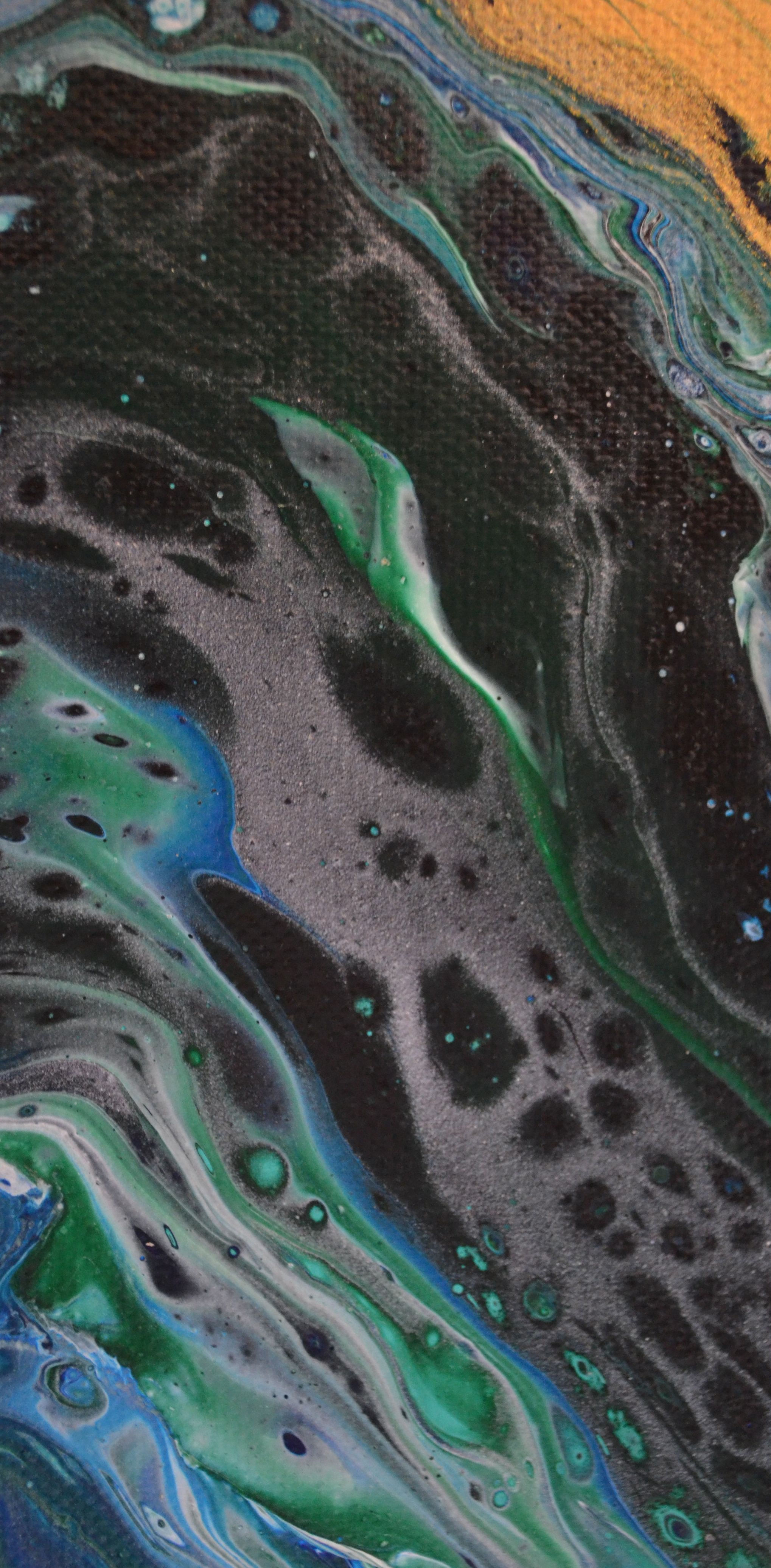 Wallpaper #9b753 Original Rainbow Oil Slick Acrylic Pour Painting on Etsy