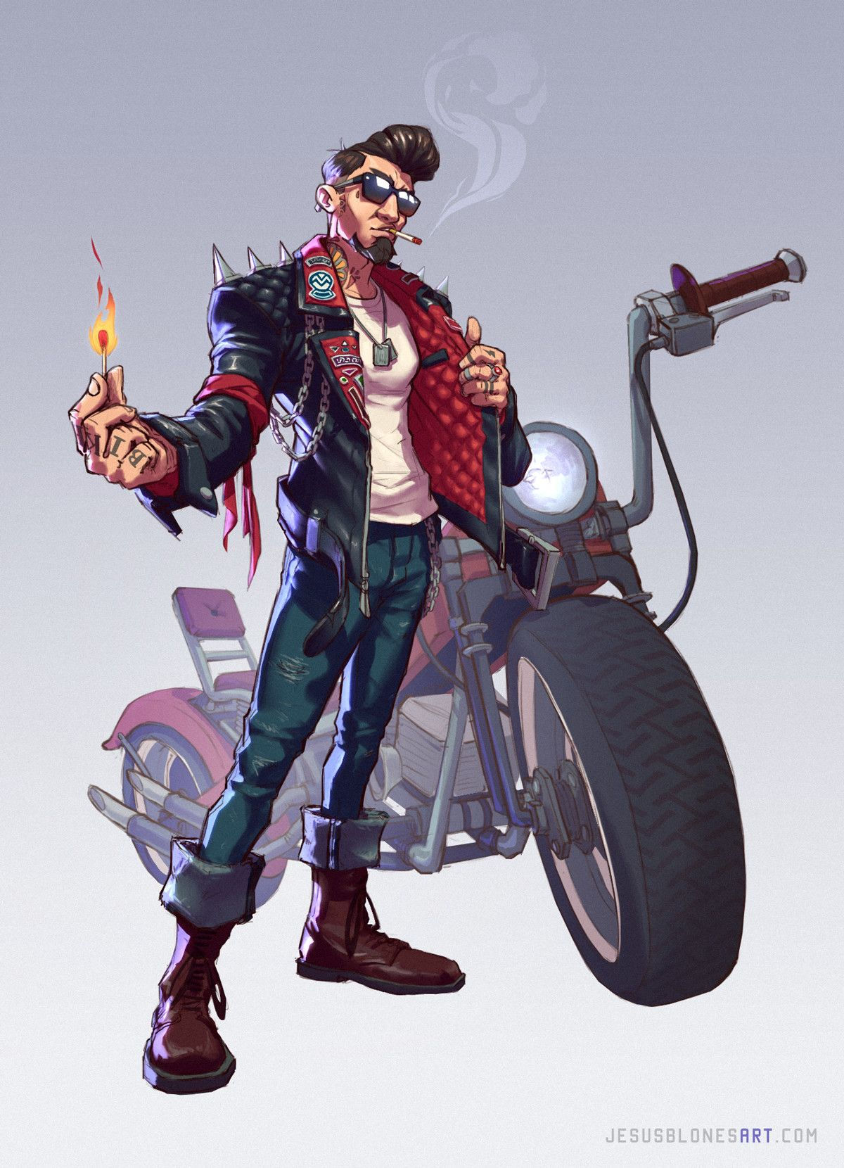 Wallpaper #WkD9LpMBJhL2WPbal7s-275 Artstation Biker Character Design Challenge Jesus Blones