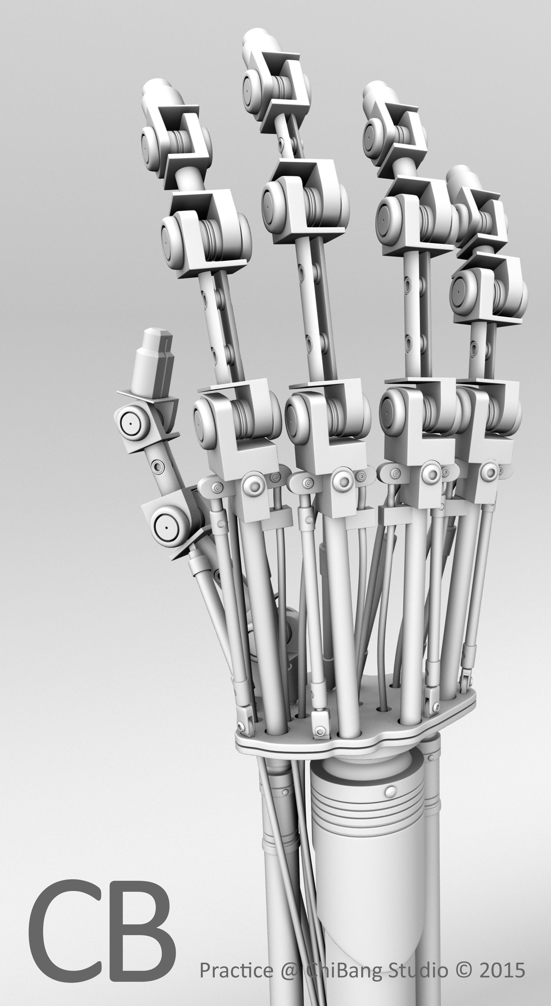 Wallpaper #EBqIT5MB1yWOL4qgrX-V180 Robotic Terminator Arm T 800 Maya 3D Model Ambient Occlusion Back