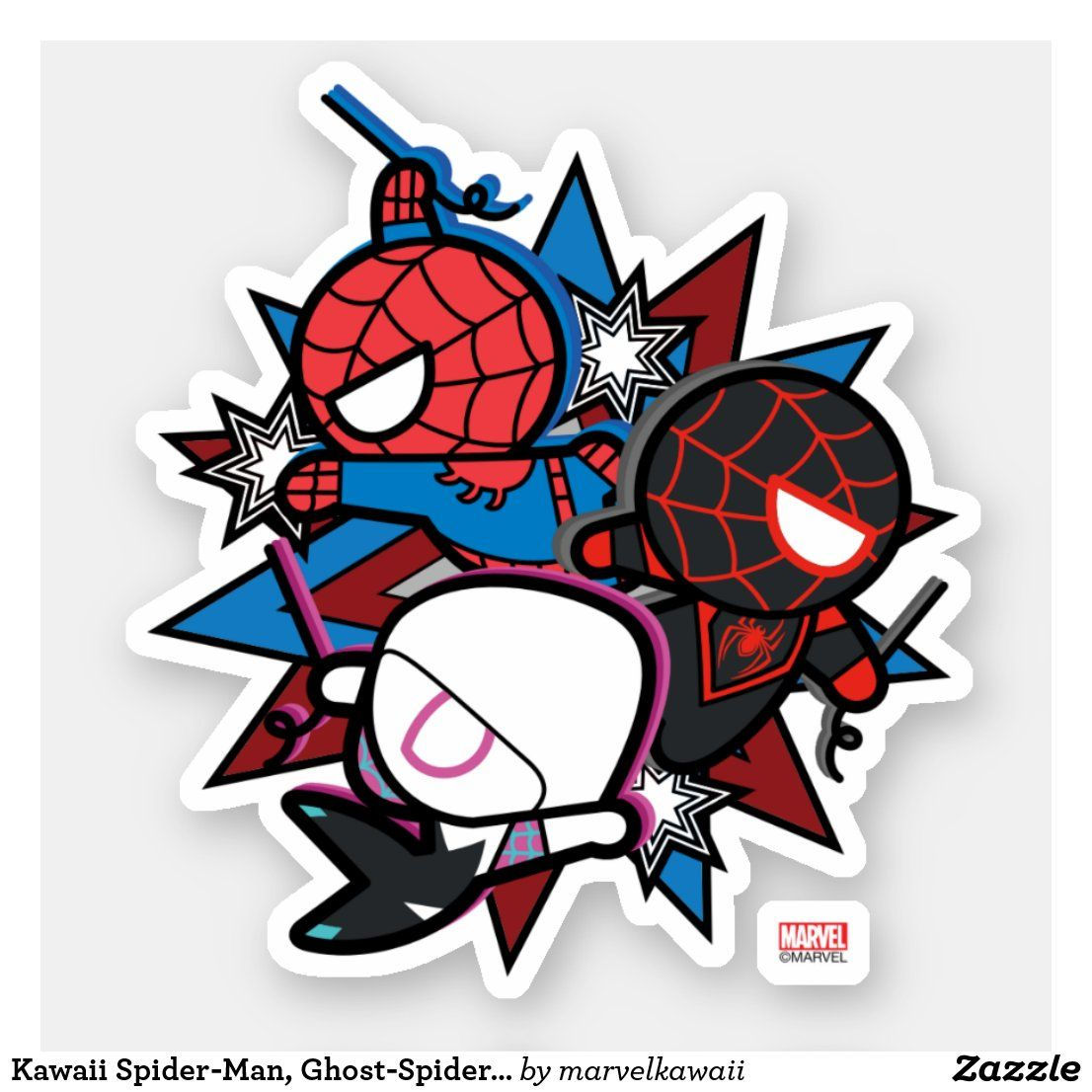 Wallpaper #H_SpOZMBKFX8bn3rSXeg95 Kawaii Spider Man Ghost Spider Miles Morales Sticker Zazzle