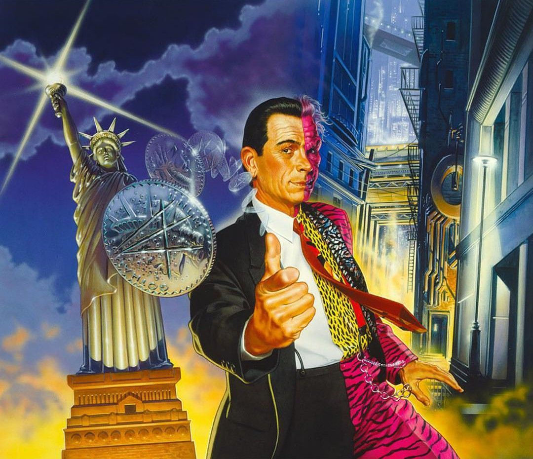 Wallpaper #5HP_hY4BFI5NbQksNx6737 Two-Face Flips a Coin in Front of the Statue of Liberty