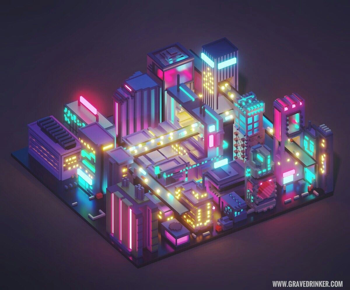 Wallpaper #13Qow44B_8f4nGFa7m8z6 Cyberpunk Diorama Isometric Art Diorama Isometric Design Images