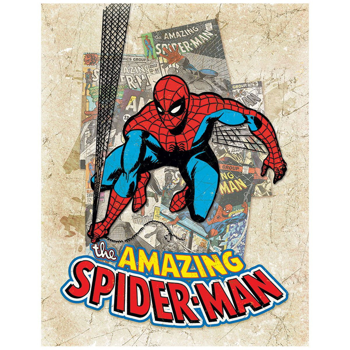 Wallpaper #3xllOo8BtGB6xQ78iqwZ51 Spider Man Cover Splash Comic Tin Sign Adds a Cool Vintage Look to Your