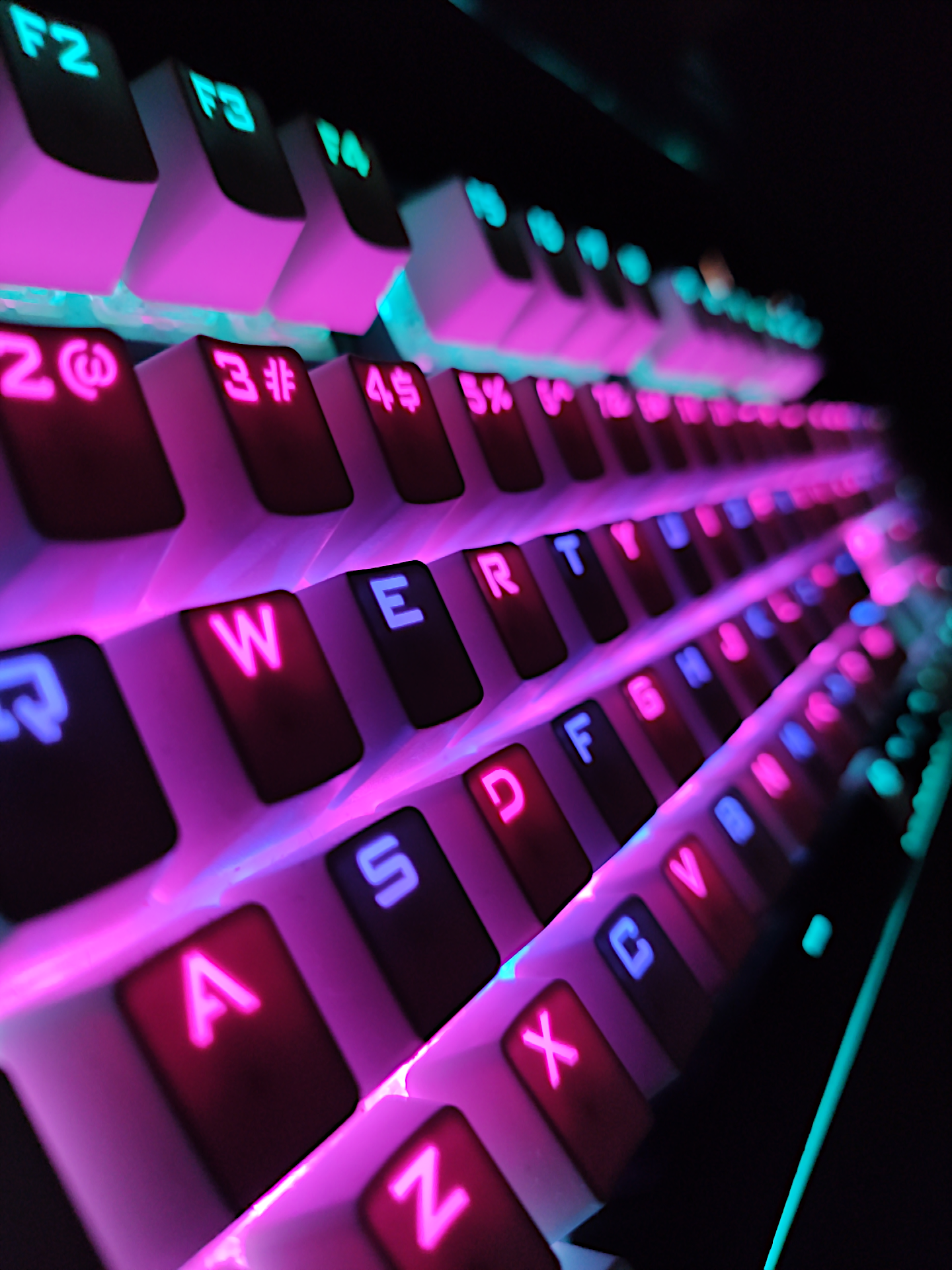 Wallpaper #I6WROJMBVBiSkHCaw44098 A Close Up View of a Keyboard with Glowing Keys and Numbers on the Keypad