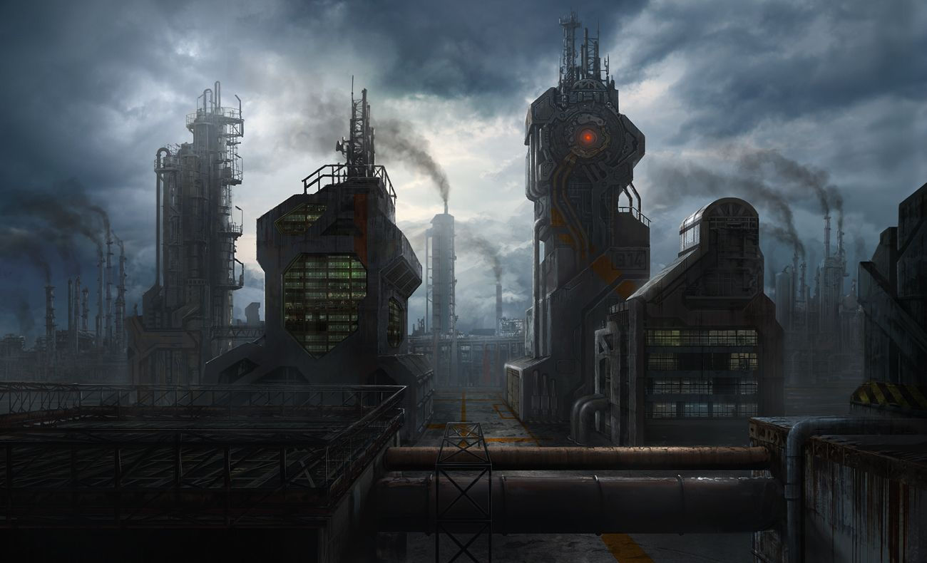 Wallpaper #ekXXpo4B7YBJg1BVoqao32 Cyberpunk Atmosphere Dystopia Industrial Future Architecture by Oleg