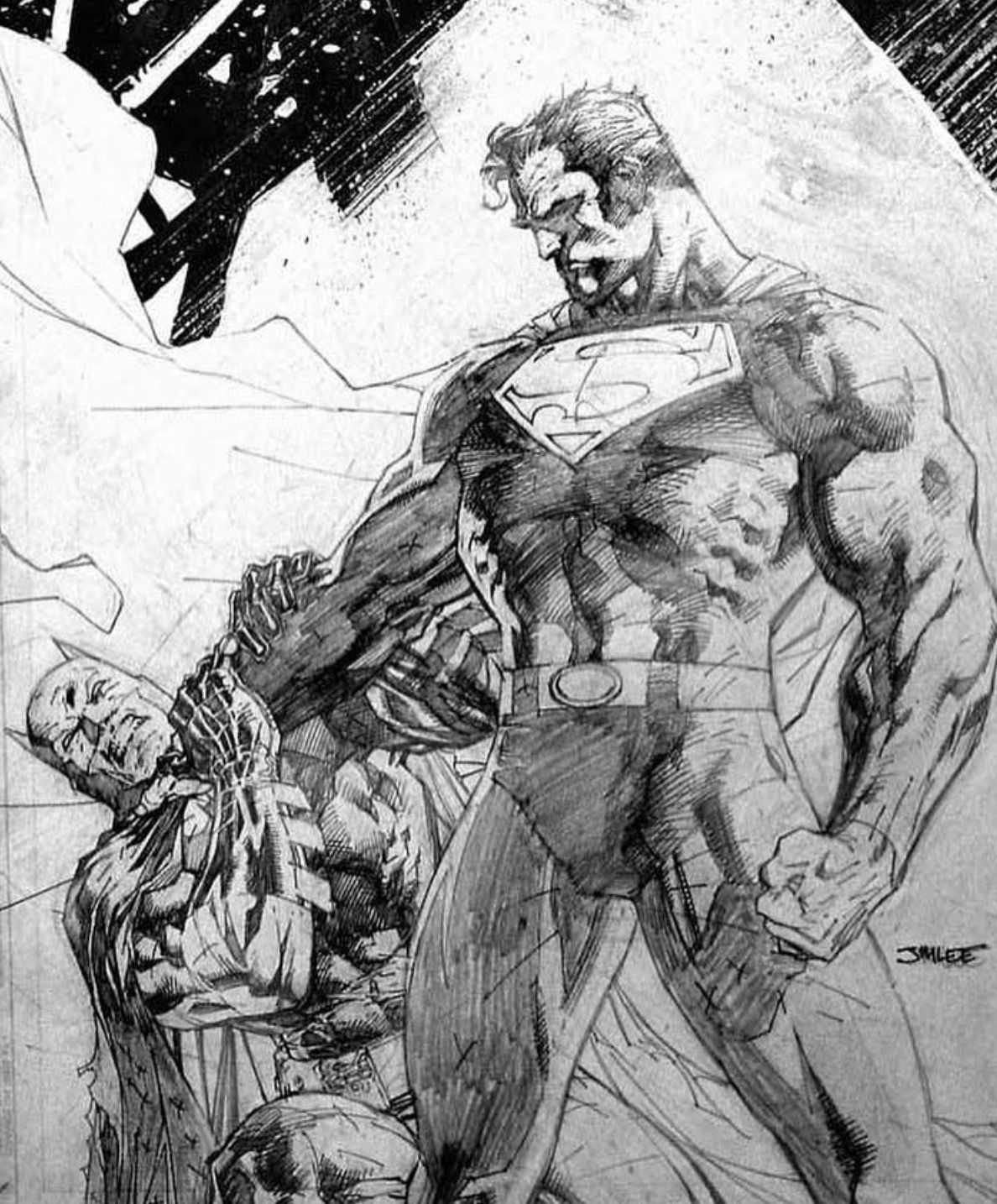 Wallpaper #ImdNBJMBSpphPi3-NbfE45 Jim Lee Sketch of Batman and Superman Jim Lee Art Comic Books Art