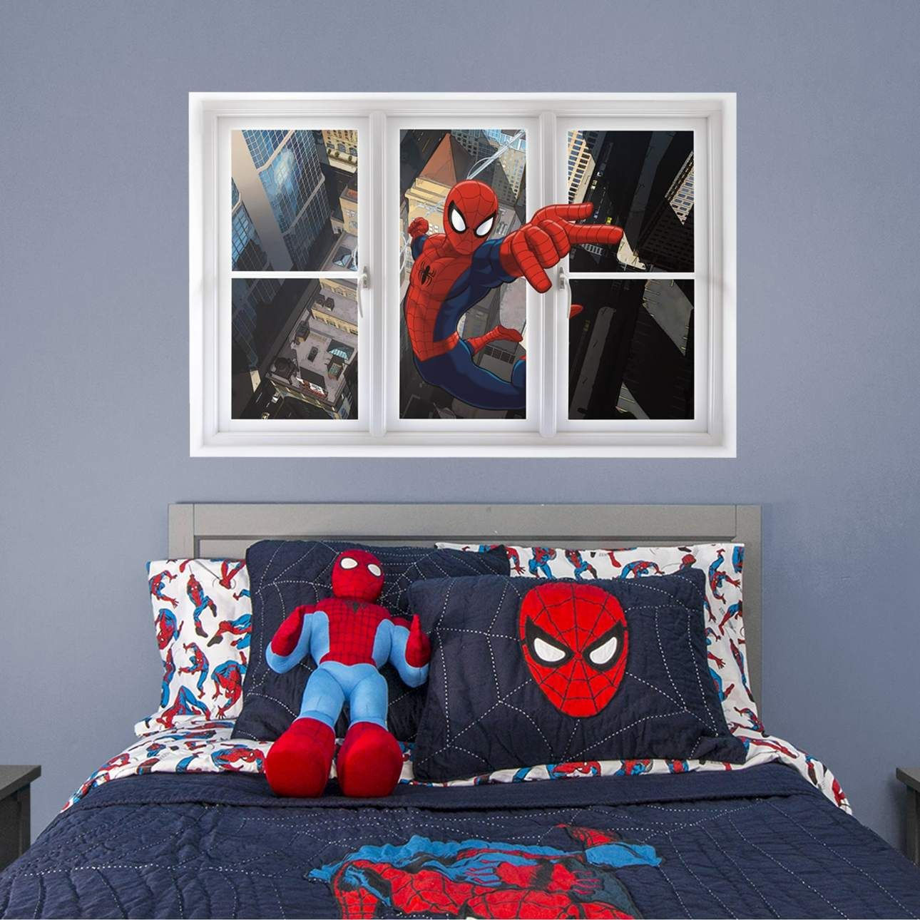 Wallpaper #fj_7O5MBLiIJ4c9OWJBi112 Spider Man Swing Instant Window Officially Licensed Removable Wall