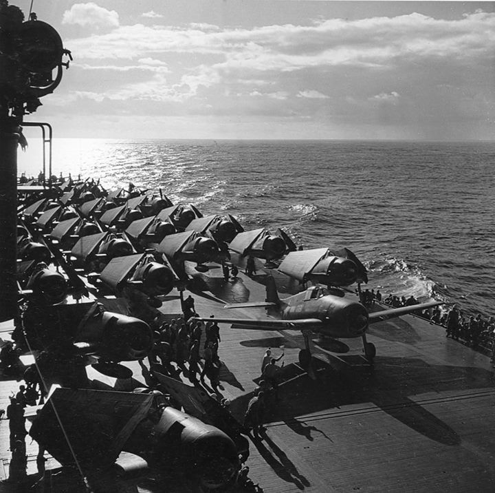 Wallpaper #hrgO15IBJvJKYCmELuEg116 F6f 3 Hellcat Fighters Preparing for Launch Aboard Uss Saratoga 1943