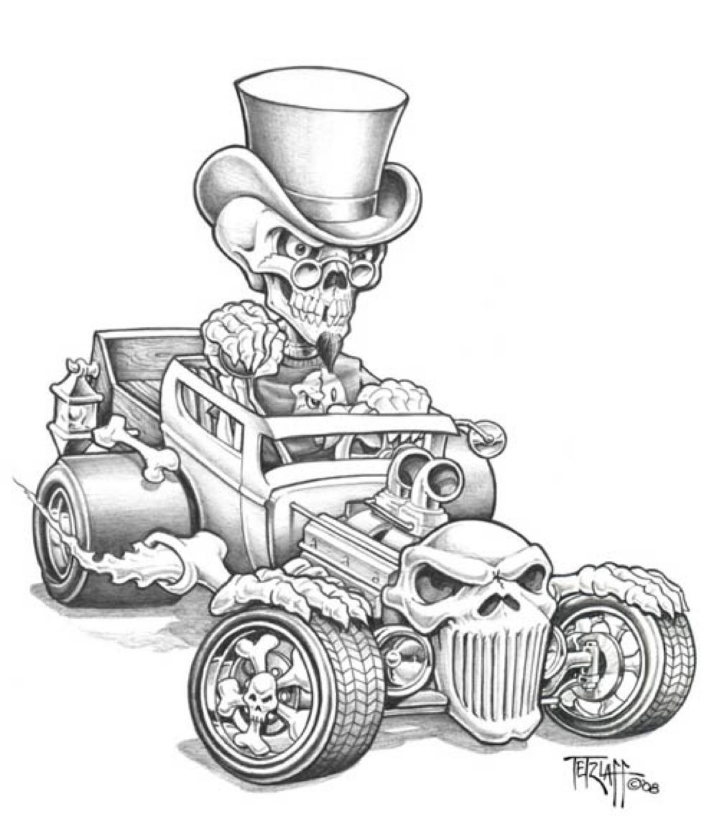 Wallpaper #KWhmFJMBSpphPi3-4wQV231 Rat Rod Racer Concepts Sketch Coloring Page