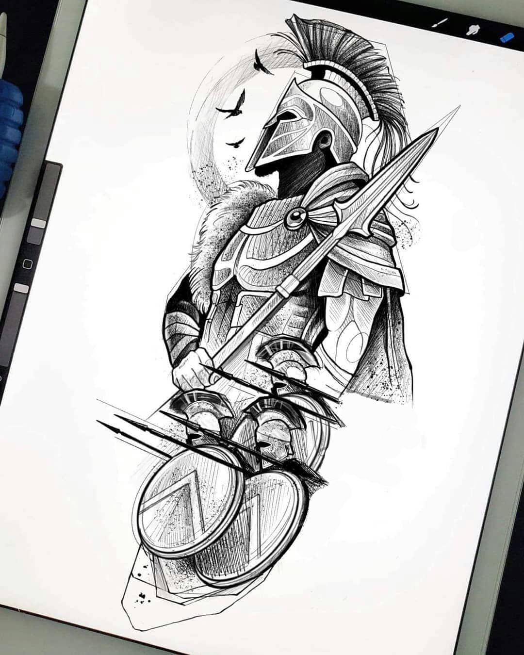 Wallpaper #AWjQGZMBSpphPi3-KBla261 Spartan Warrior Tattoo Drawing