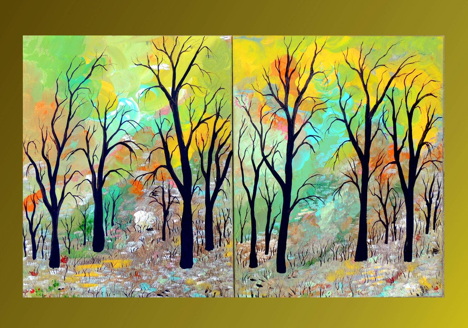 Wallpaper #02714 Three New Very Large Tree Paintings Rich Gane Art